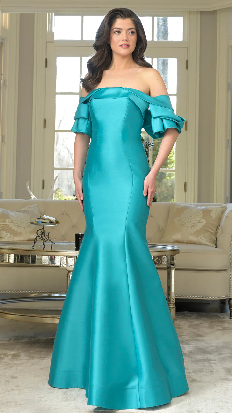 Marsoni by Colors MV1290 - Draped Sleeve Evening Gown - view 7