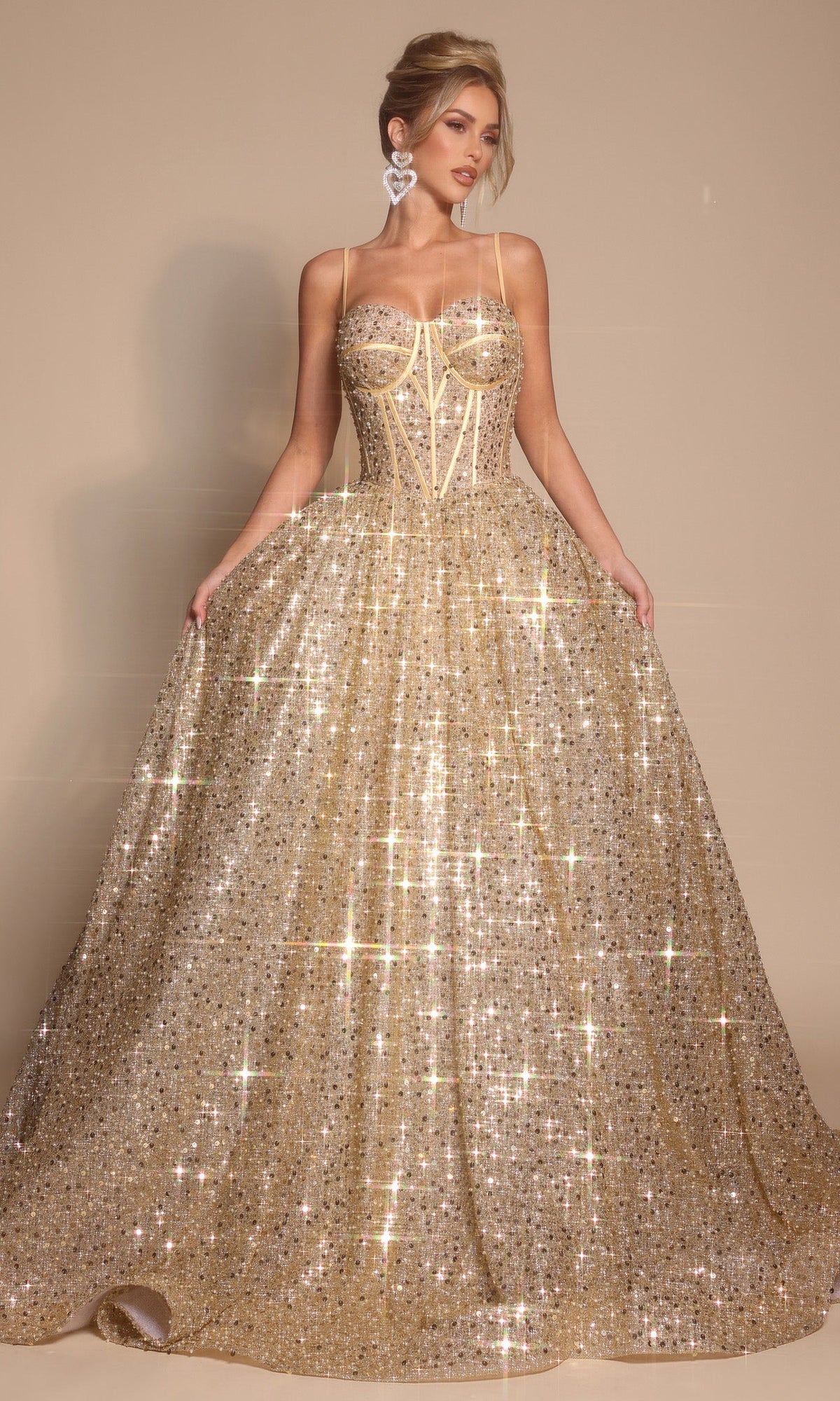 Portia and Scarlett PS25308 - Sweetheart Corset Bodice Prom Ballgown - back view