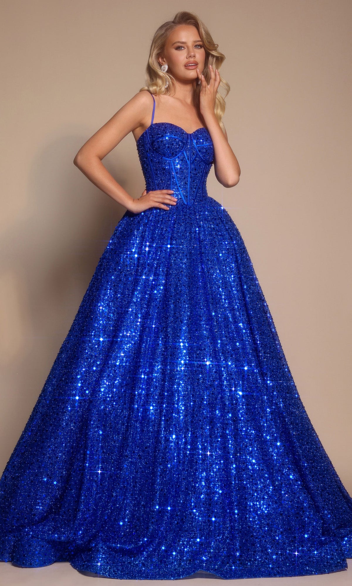 Portia and Scarlett PS25308 - Sweetheart Corset Bodice Prom Ballgown - detail view
