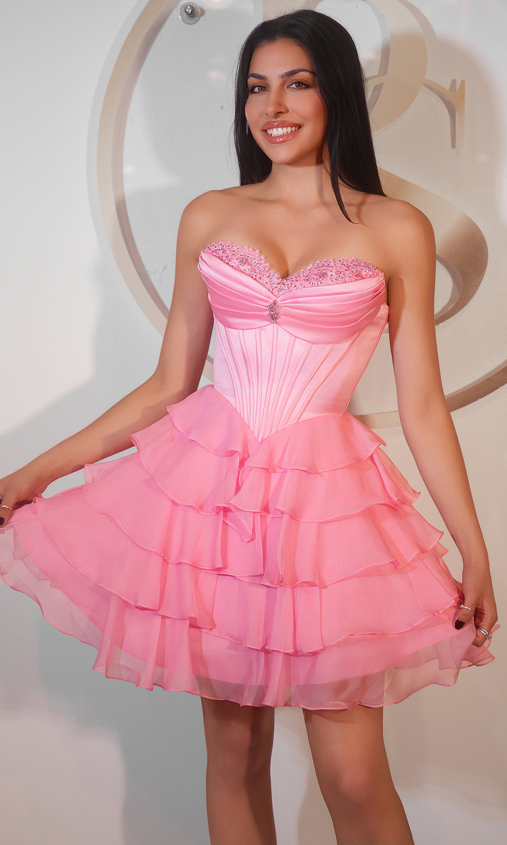 Portia and Scarlett PS25792 - Corset Bodice Sweetheart Party Dress - detail view