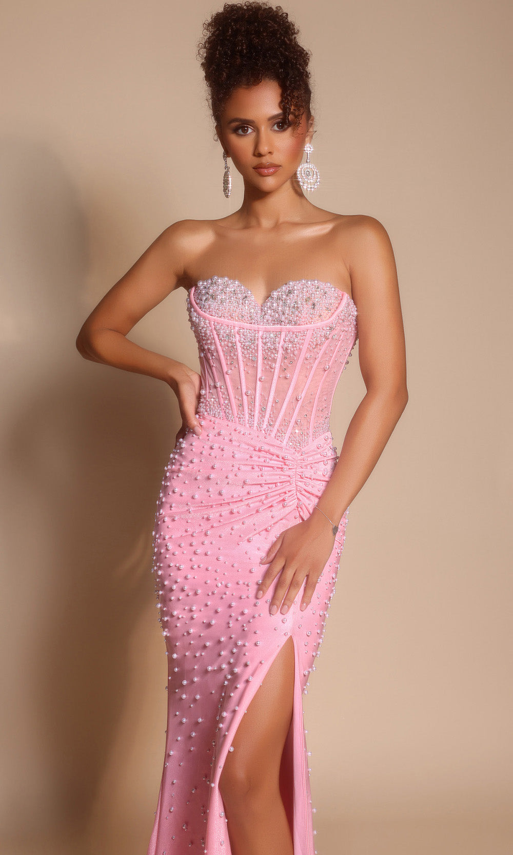 Portia and Scarlett PS26002 - Pearl Beaded Sweetheart Neckline Dress - view 11
