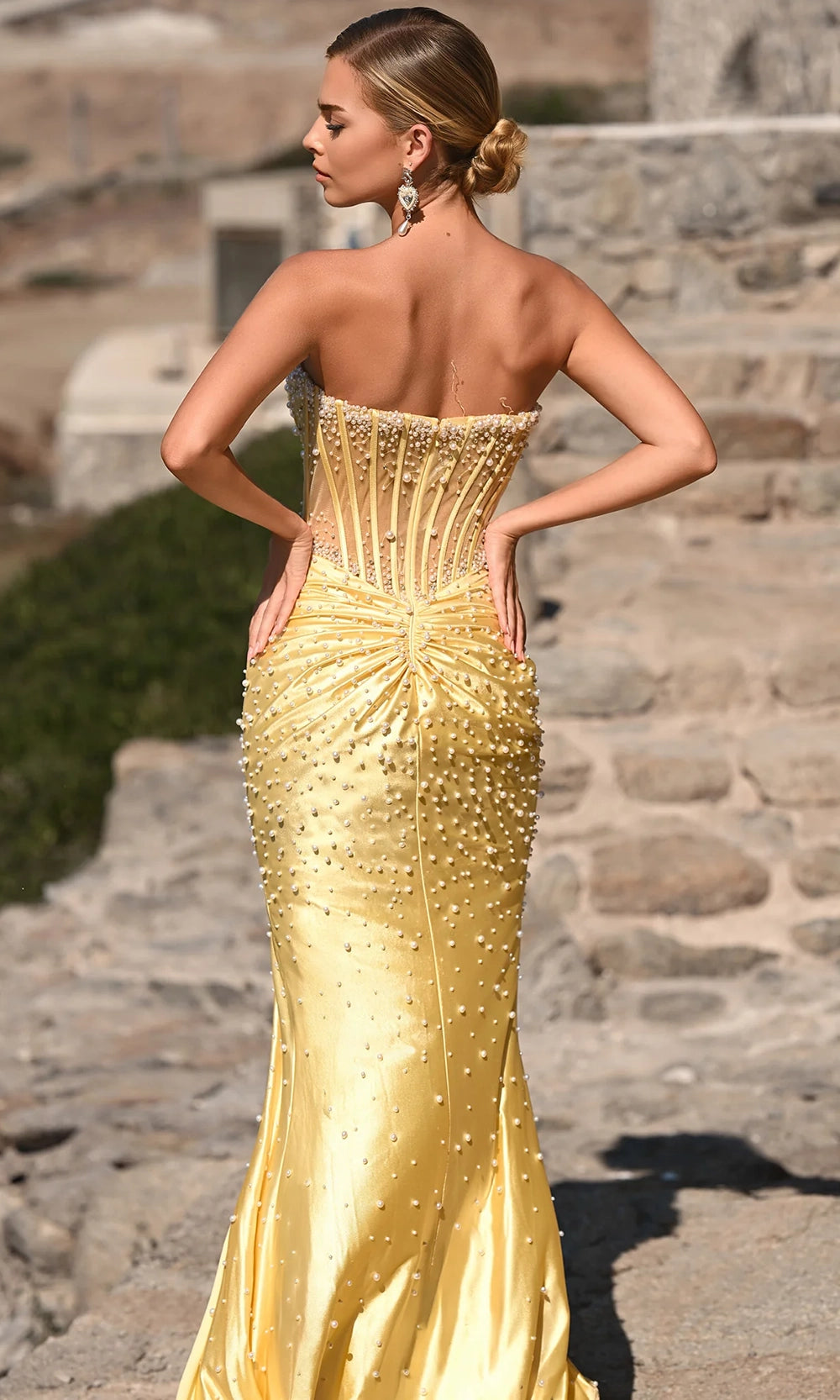 Portia and Scarlett PS26002 - Pearl Beaded Sweetheart Neckline Dress - view 13