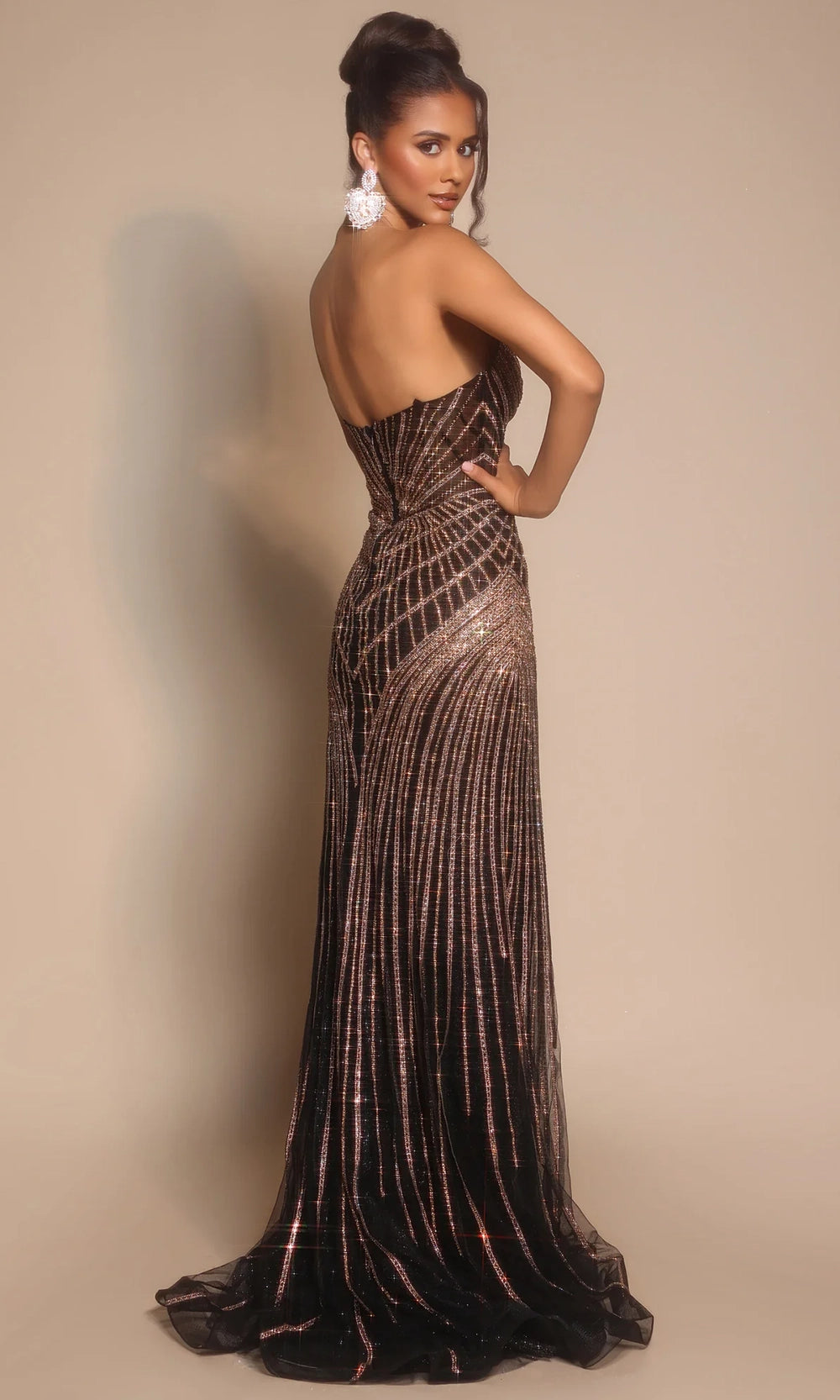 Portia and Scarlett PS26004 - Geometric Beaded Sheath Prom Dress - view 4