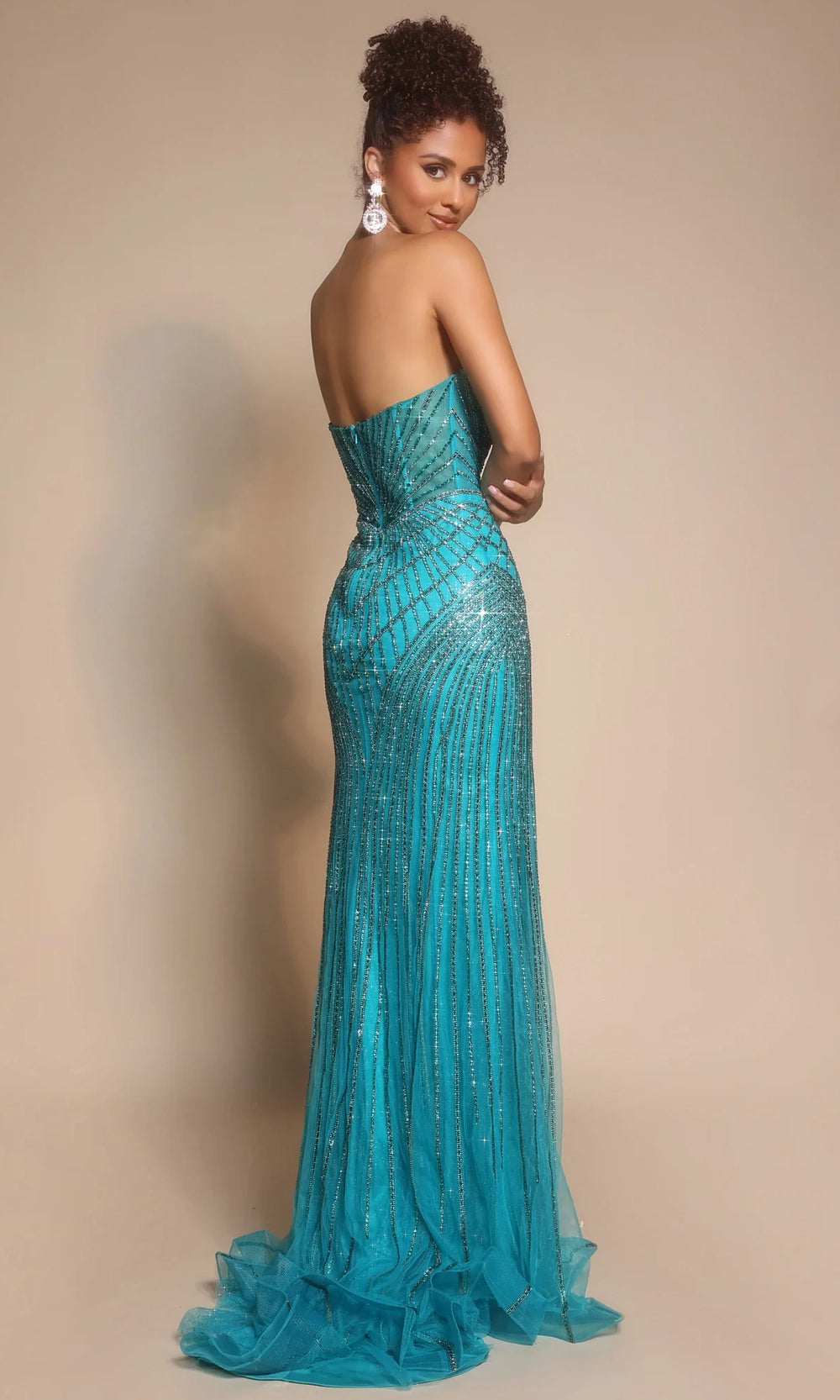 Portia and Scarlett PS26004 - Geometric Beaded Sheath Prom Dress - view 11