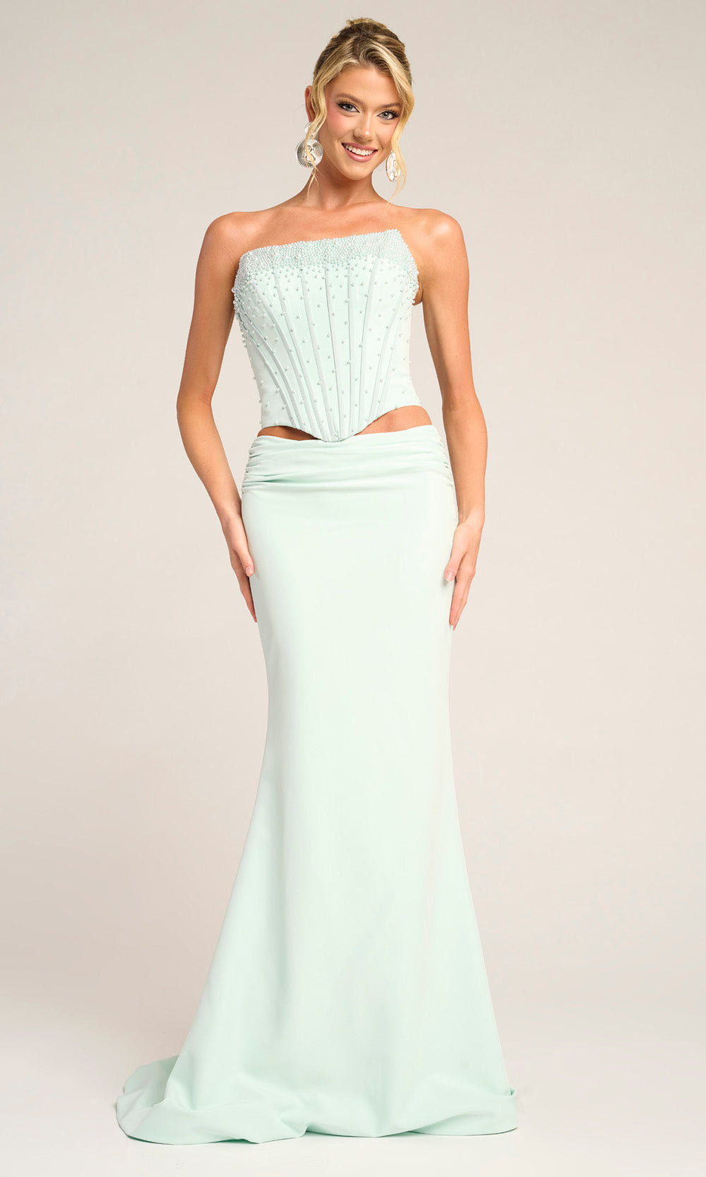 Portia and Scarlett PS26007 - Pearl Encrusted Corset Sheath Dress - view 5