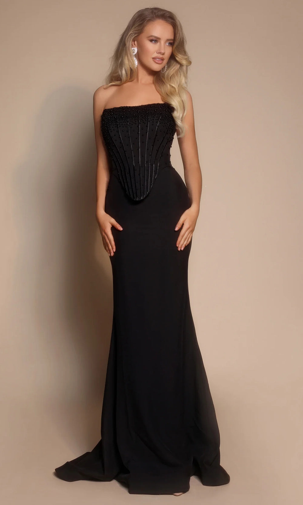 Portia and Scarlett PS26008 - Beaded Top Strapless Fitted Dress - view 15