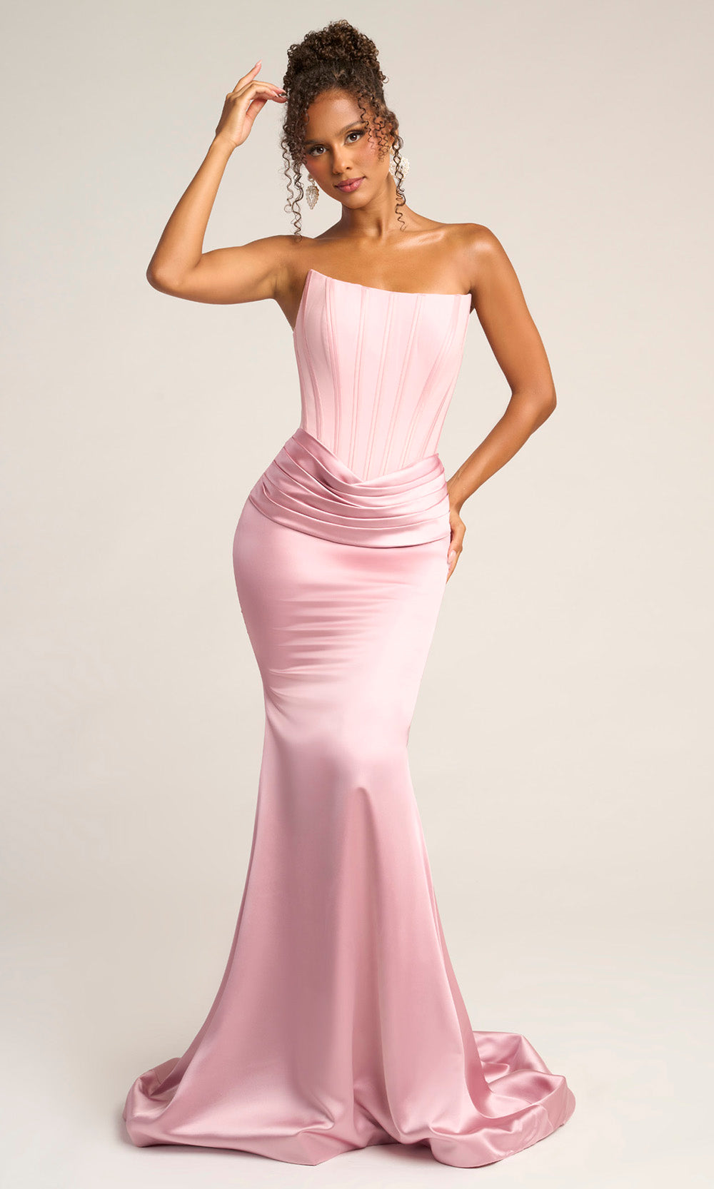 Portia and Scarlett PS26032 - Strapless Paneled Sheath Prom Dress - view 11