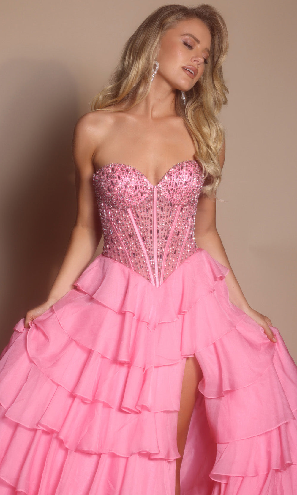 Portia and Scarlett PS26037 - Embellished Corset Ruffle Prom Dress - view 4