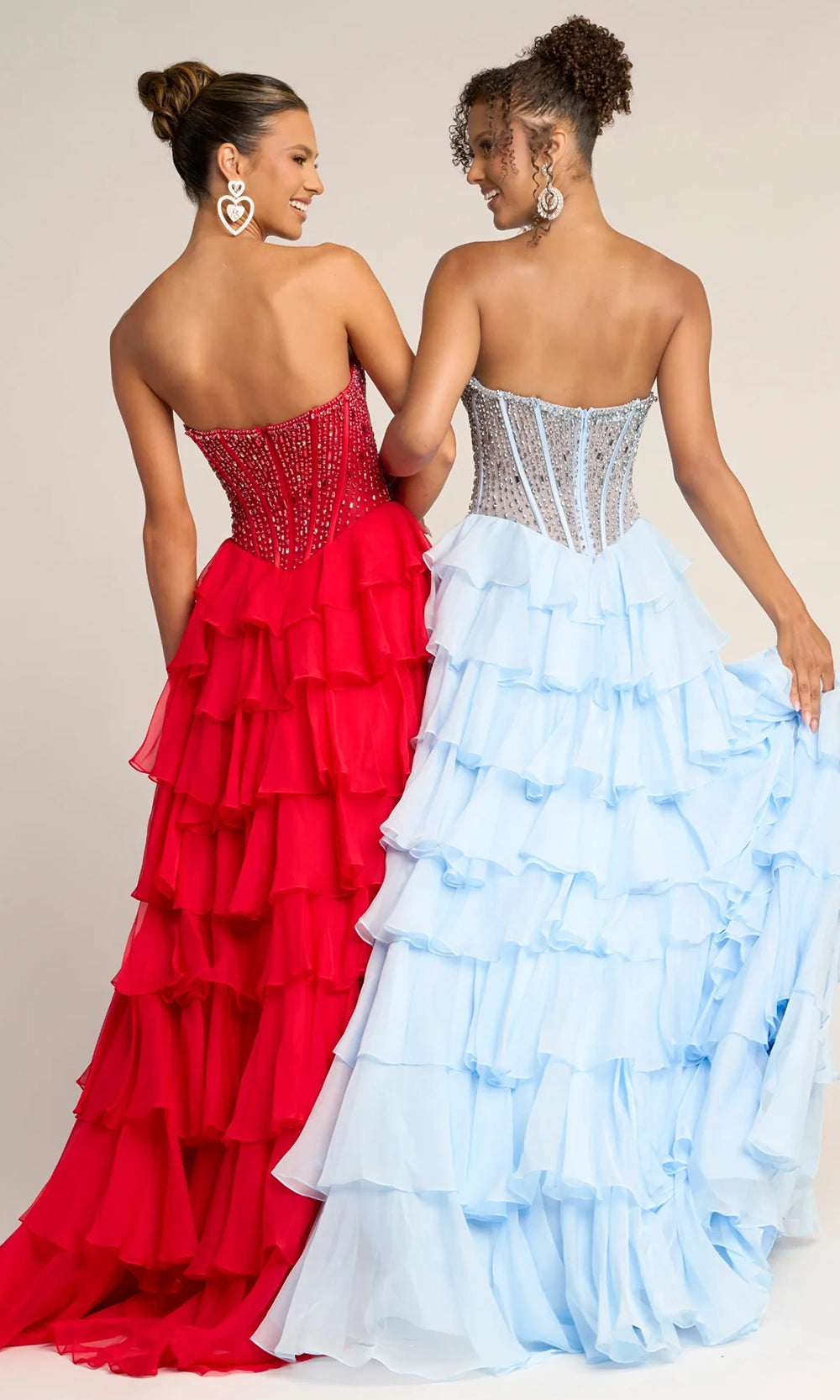 Portia and Scarlett PS26037 - Embellished Corset Ruffle Prom Dress - view 9