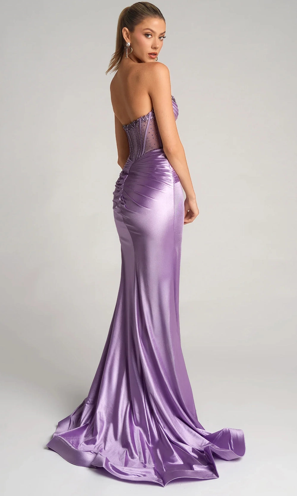 Portia and Scarlett PS26085 - Pleated Waist Illusion Corset Dress - view 4