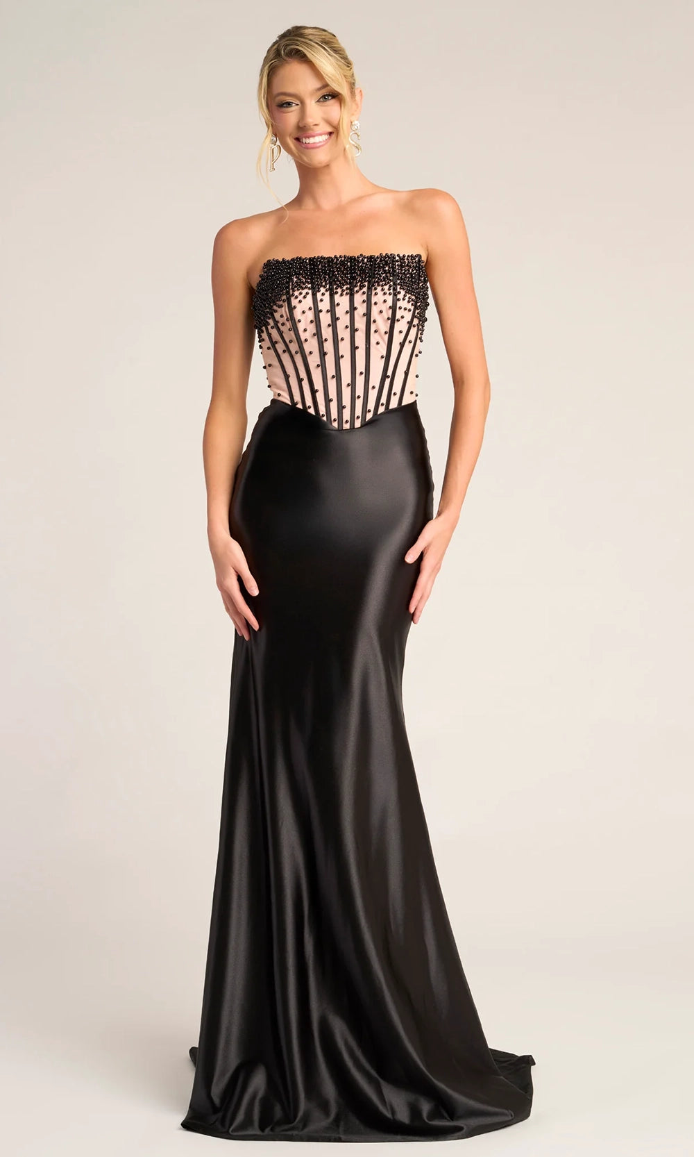 Portia and Scarlett PS26094 - Embellished Strapless Scoop Neck Dress - designer prom dress at Silhouette Dresses