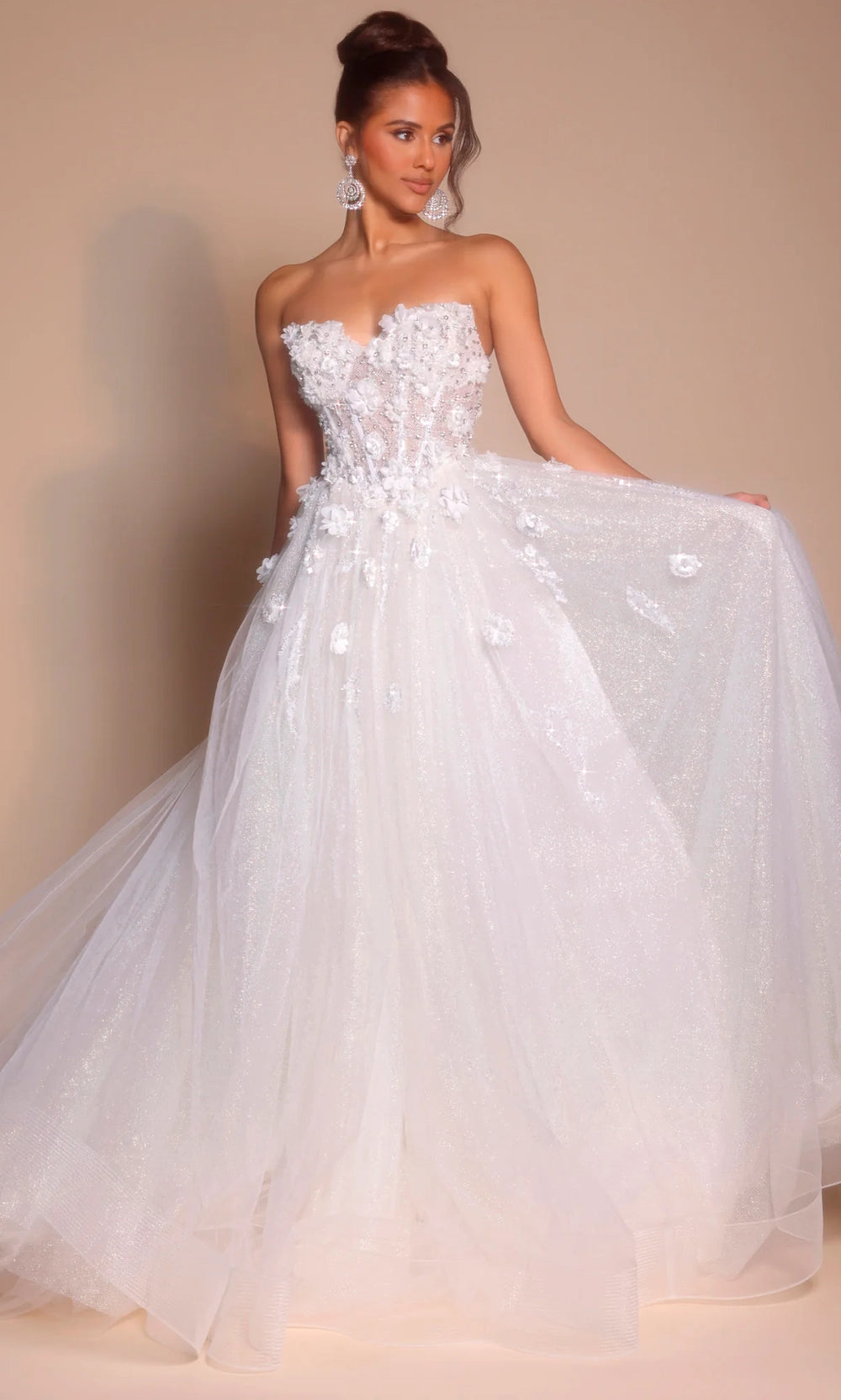 Portia and Scarlett PS26137 - Layered 3D Floral Ballgown - designer wedding dress at Silhouette Dresses