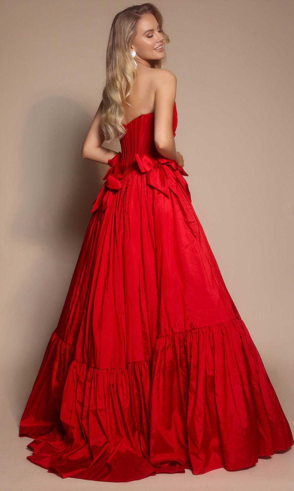 Portia and Scarlett PS26148 - Tiered Hem Scoop Neck Ballgown - view 12