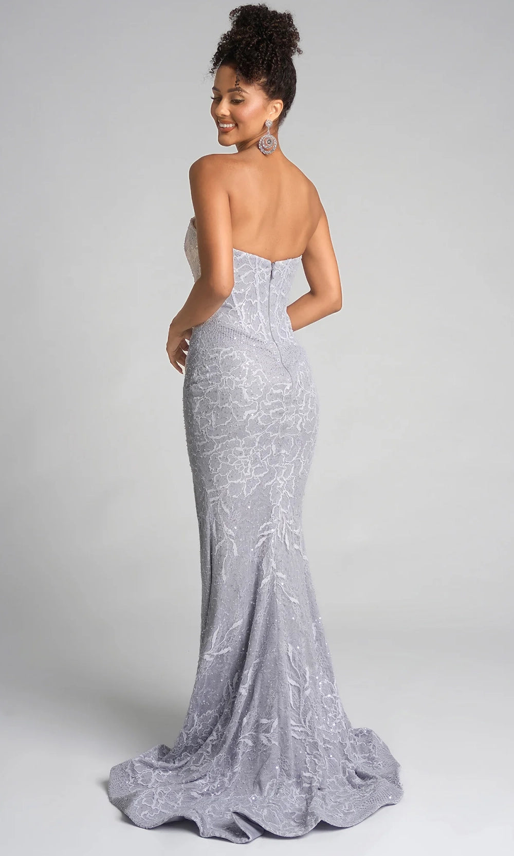 Portia and Scarlett PS26223 - Straight Neck Floral Lace Prom Gown - view 4