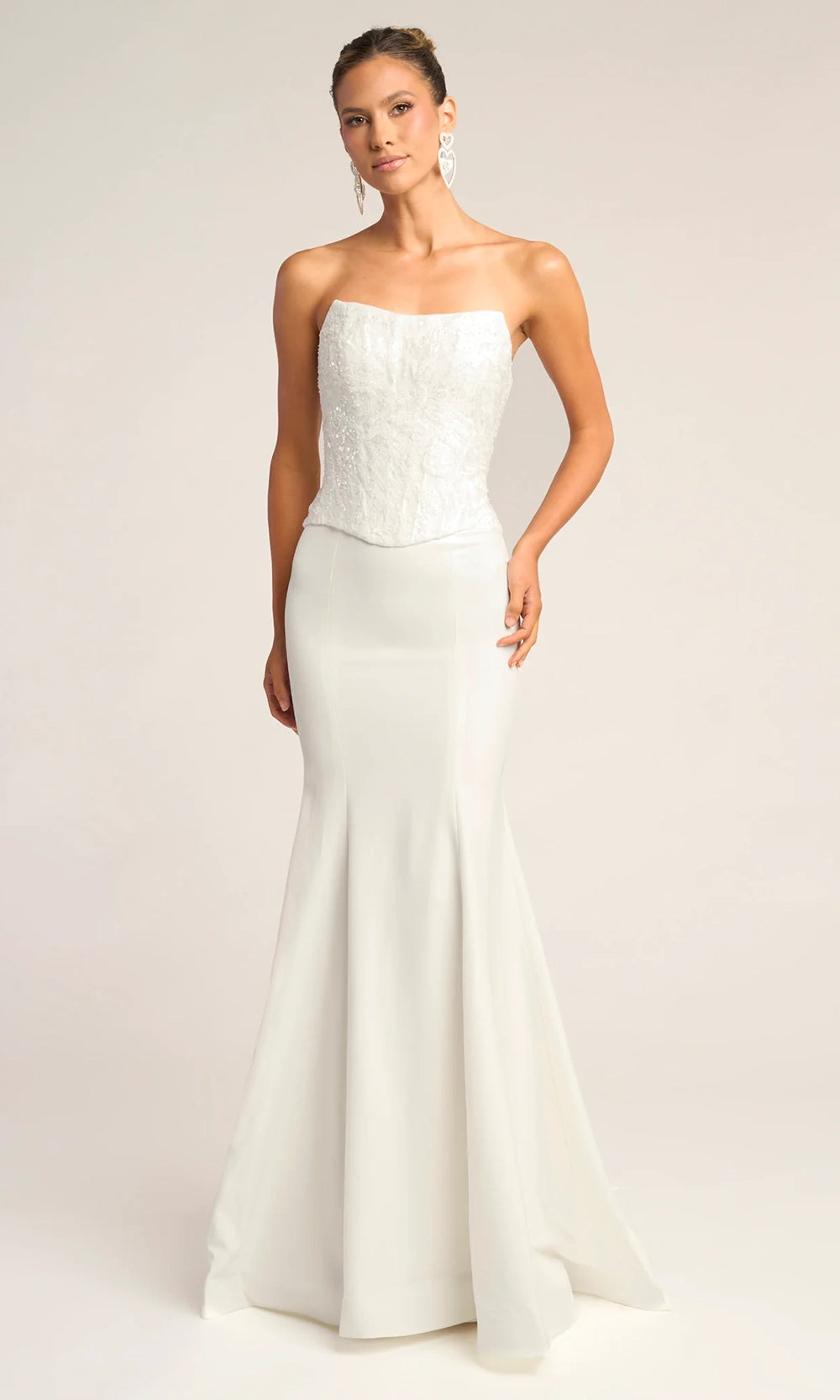 Portia and Scarlett PS26301E - Lace Applique Bodice Trumpet Dress - view 8