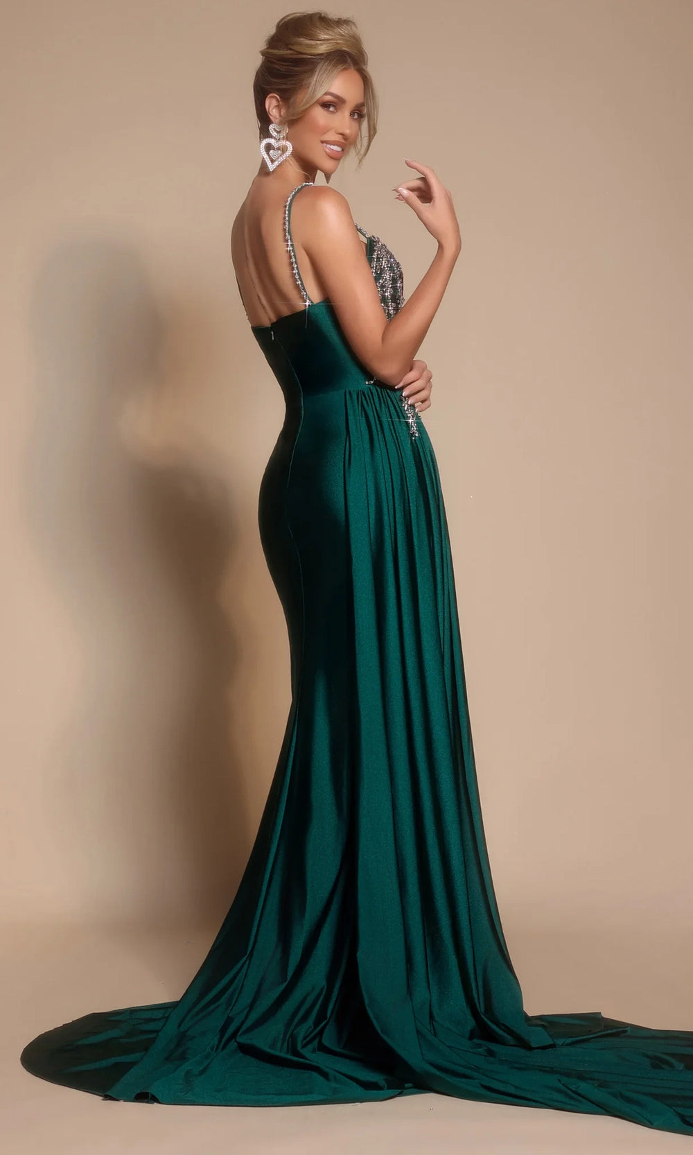 Portia and Scarlett PS26304E - Spaghetti Strap Beaded Applique Dress - back view