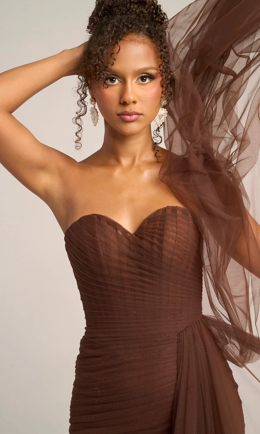 Portia and Scarlett PS26307E - Ruched Sweetheart Dress With Side Drape - view 5