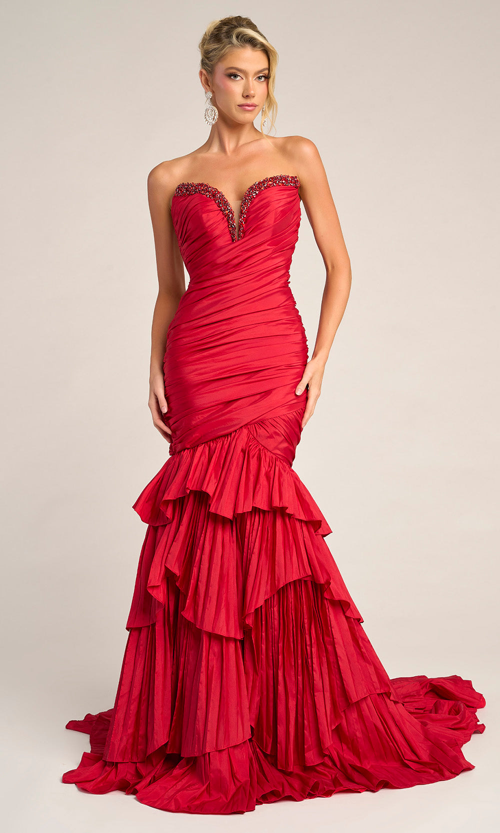 Portia and Scarlett PS26325E - Embellished Sweetheart Neck Ruched Gown - designer prom dress at Silhouette Dresses