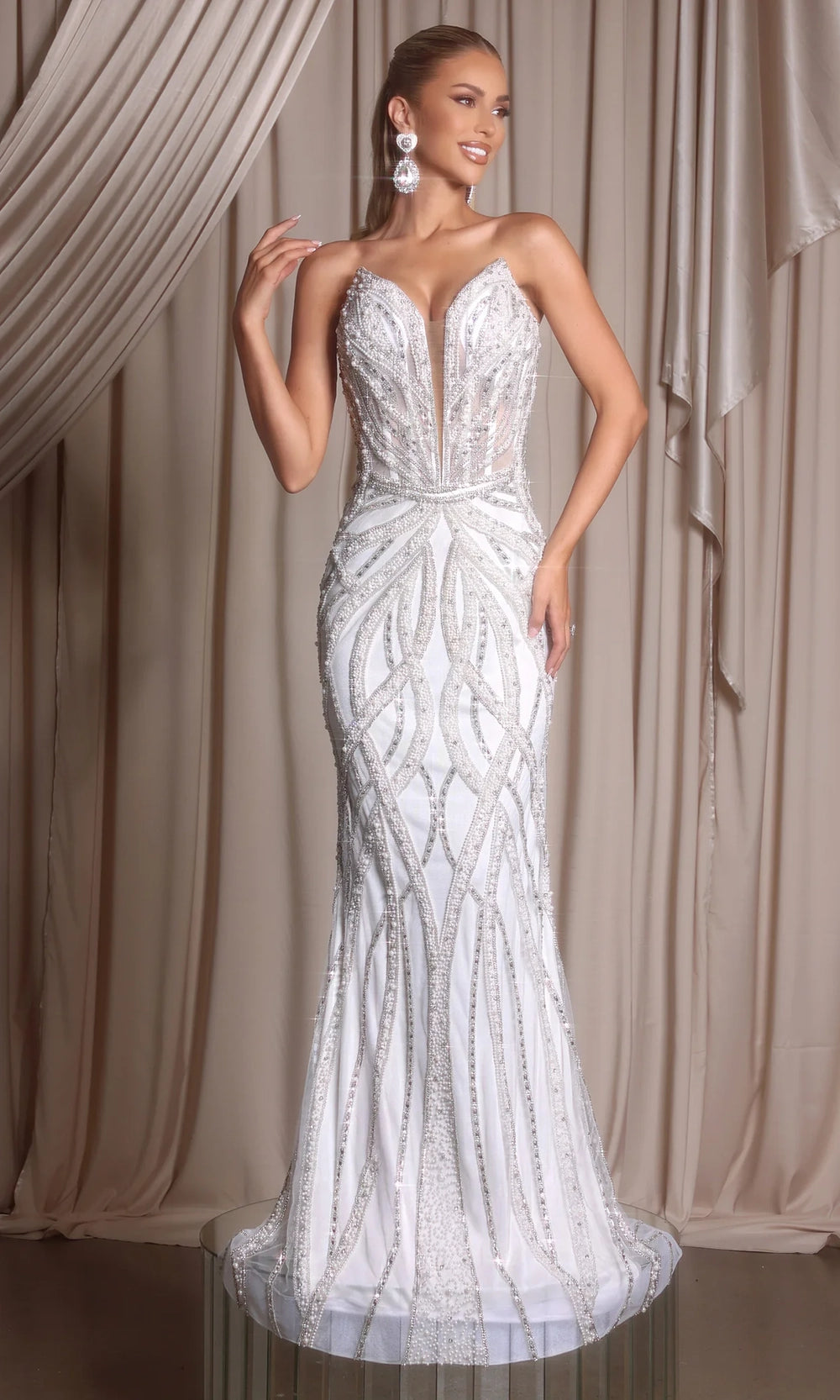 Portia and Scarlett PS26401C - Intricate Beaded Sweetheart Prom Dress - view 8