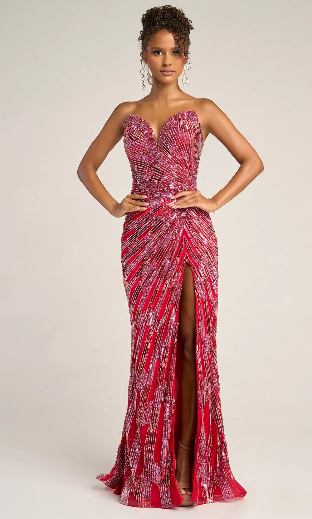 Portia and Scarlett PS26413C - Deep V-Neckline Shimmer Prom Dress - view 14