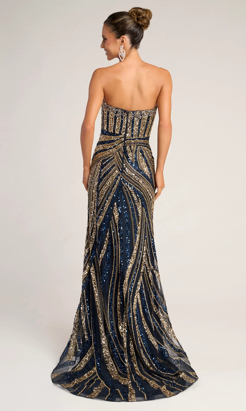 Portia and Scarlett PS26418C - Strapless Beaded Prom Dress With Slit - view 4