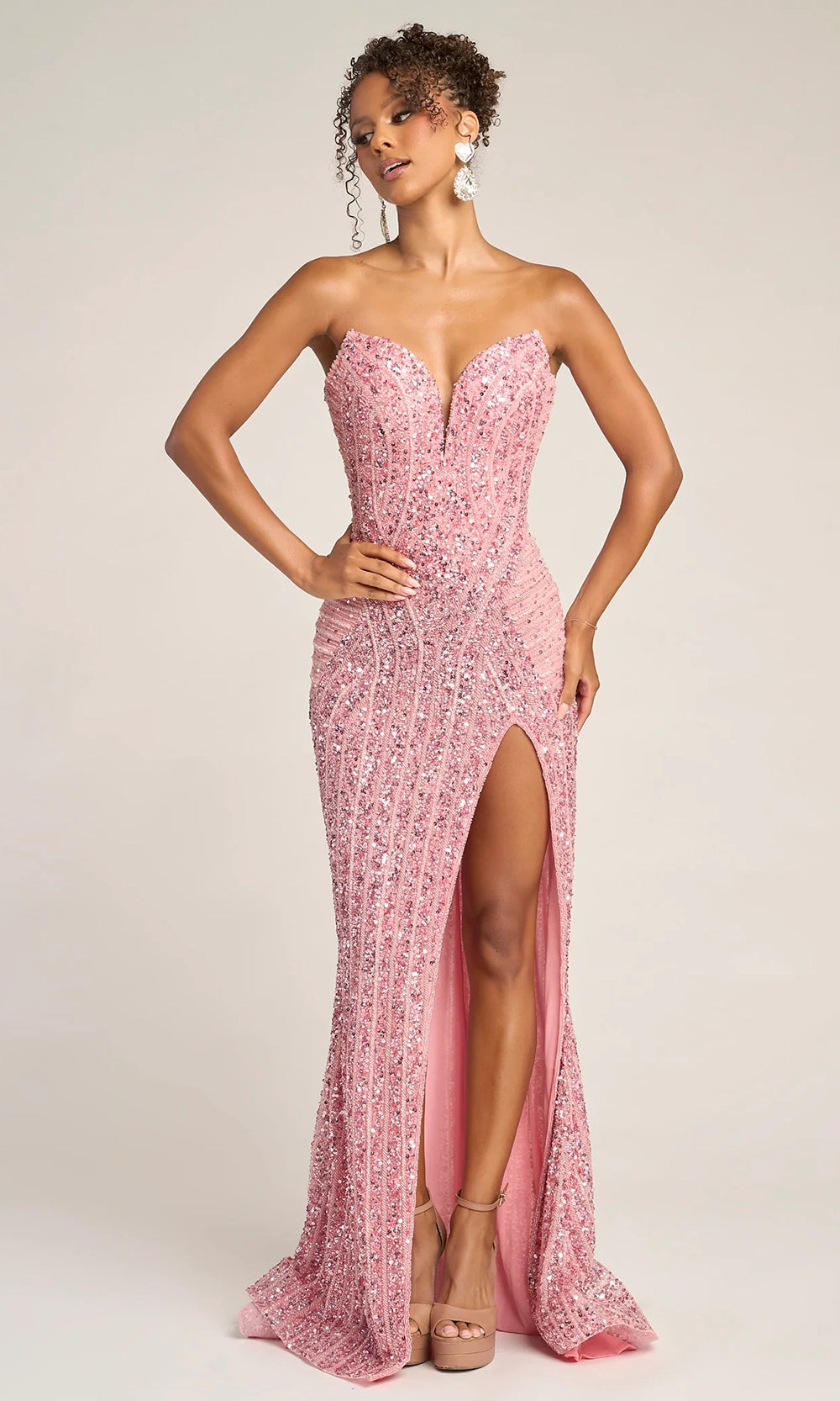 Portia and Scarlett PS26424C - Deep Sweetheart Sparkle Sheath Dress - view 14