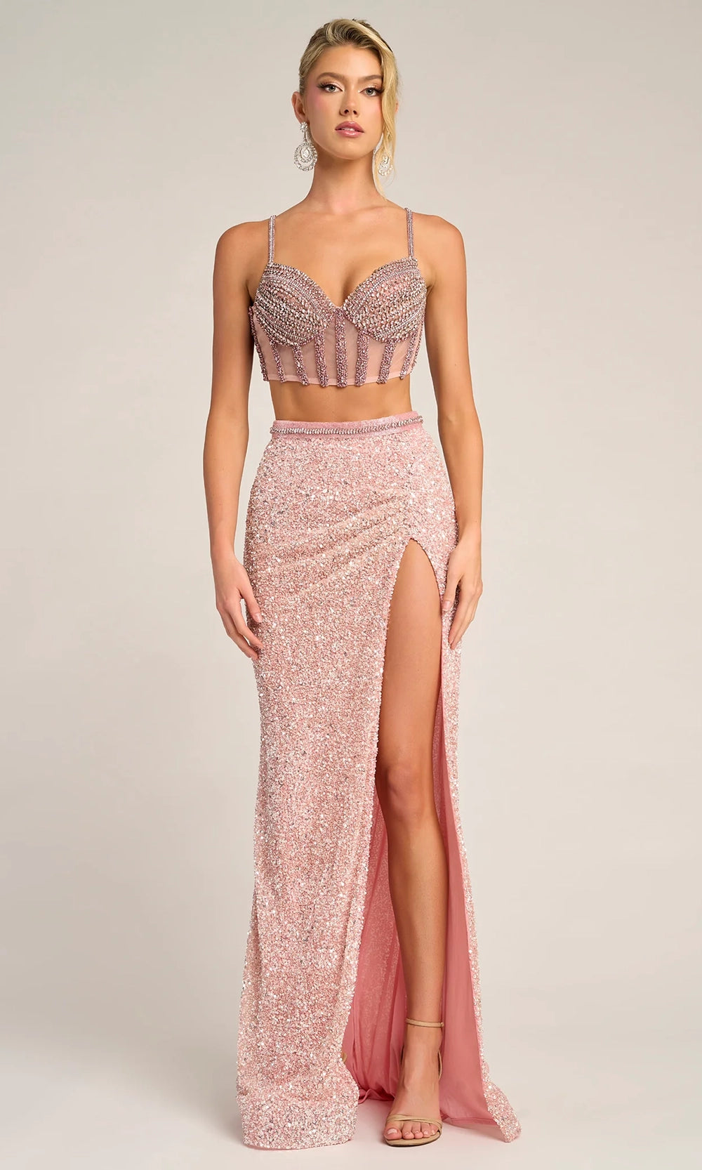 Portia and Scarlett PS26429C - Beaded Corset Fitted Two-Piece Dress - designer prom dress at Silhouette Dresses