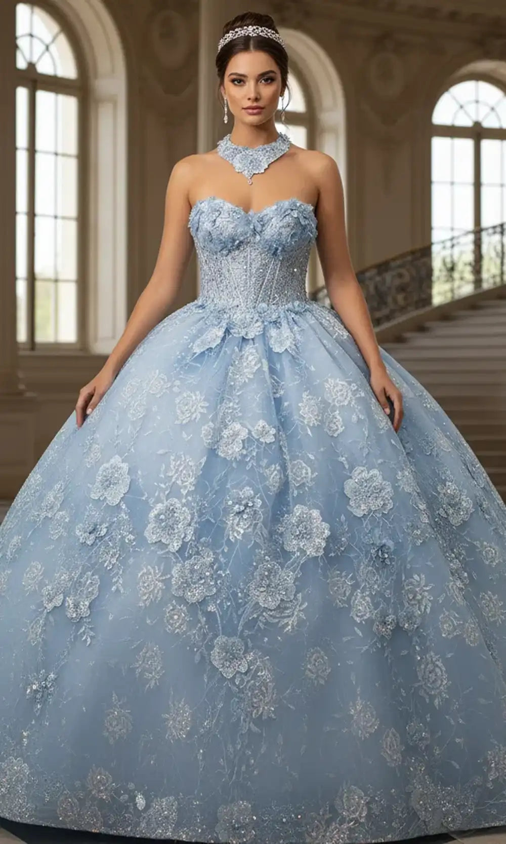 Jovani Q43813 - Lace Embroidered Sweetheart Ballgown - view 4