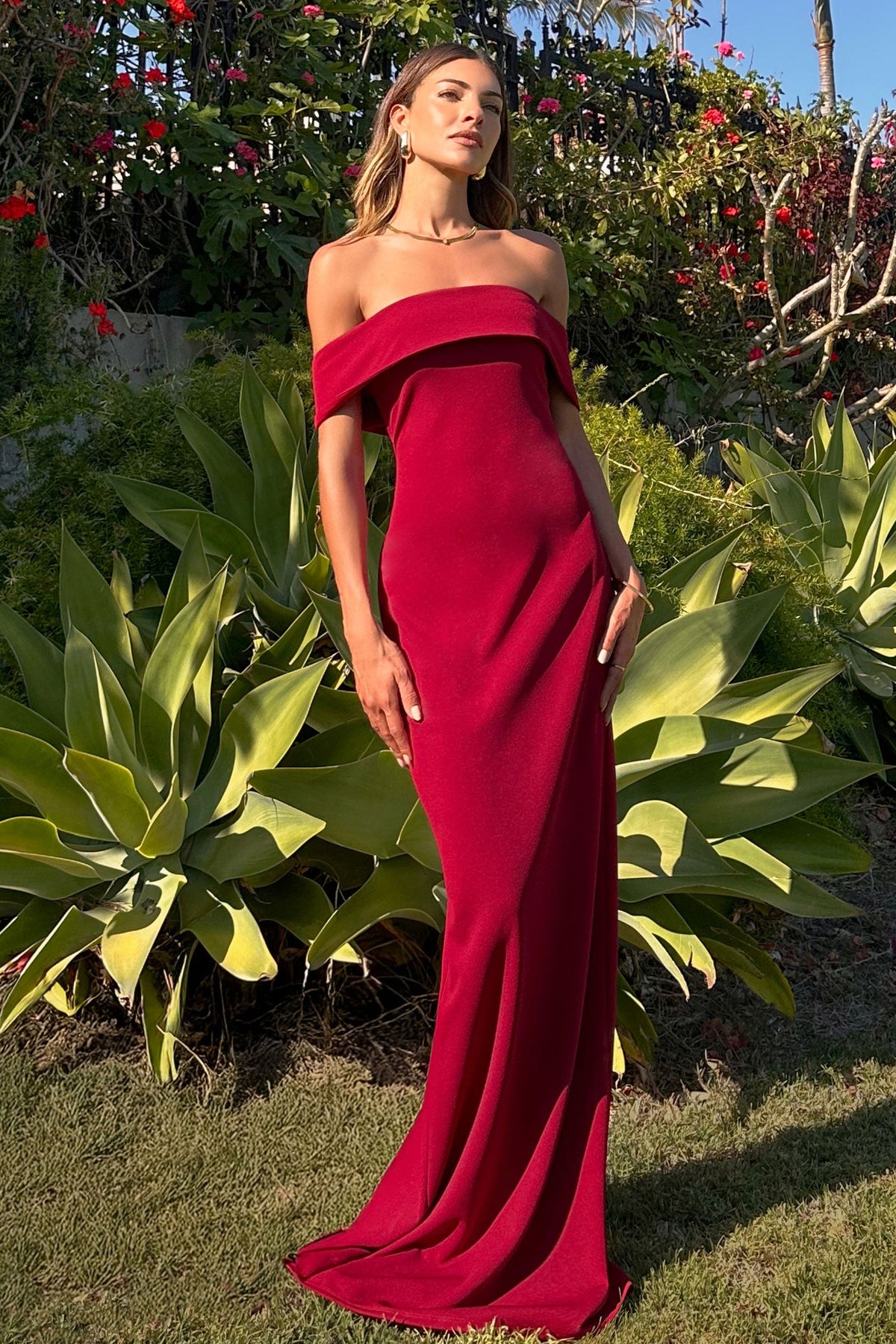 Ladivine T2011 - Off Shoulder Fitted Gown