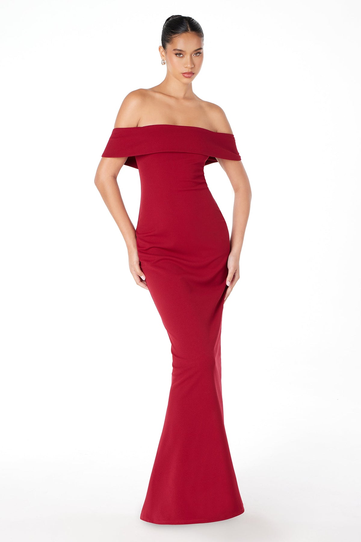 Ladivine T2011 - Off Shoulder Fitted Gown