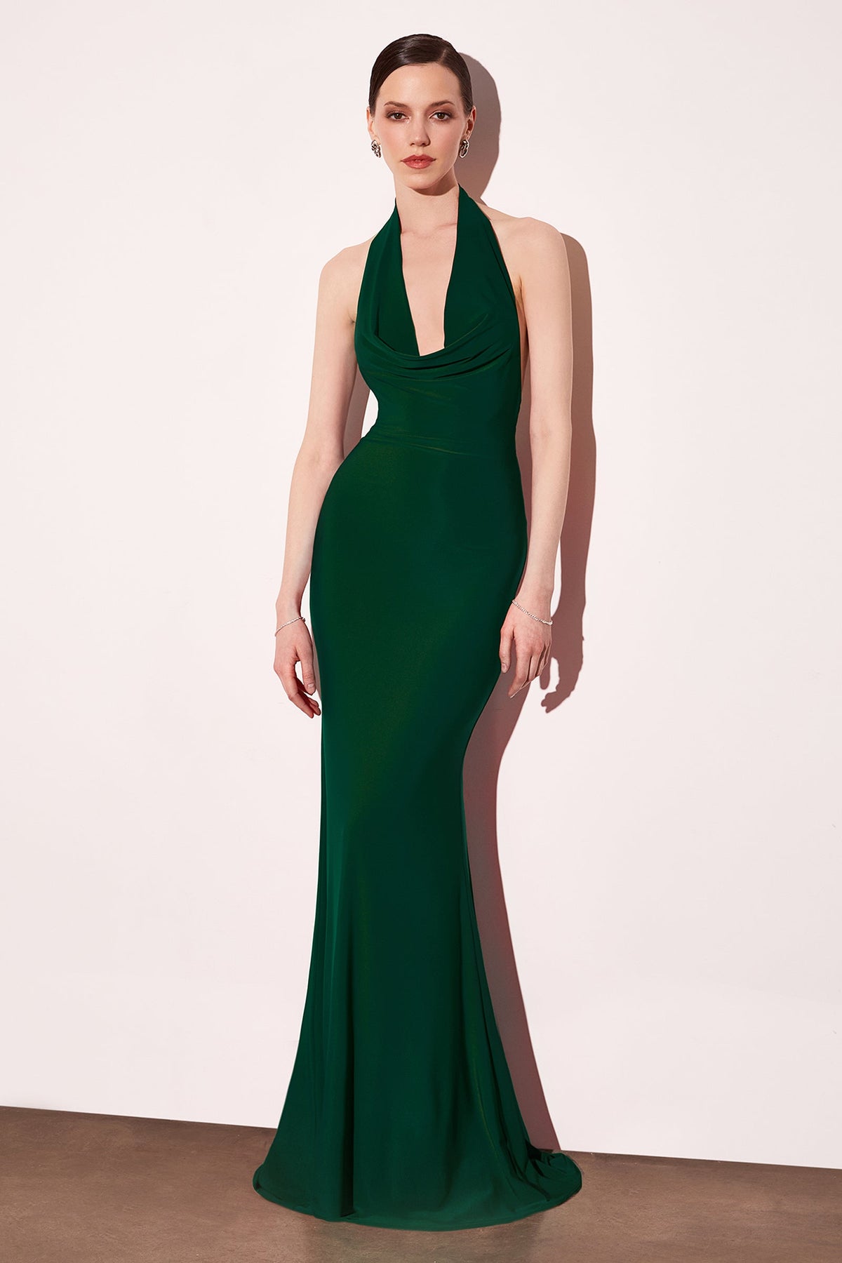 Ladivine T501 - Halter Open Back Long Dress