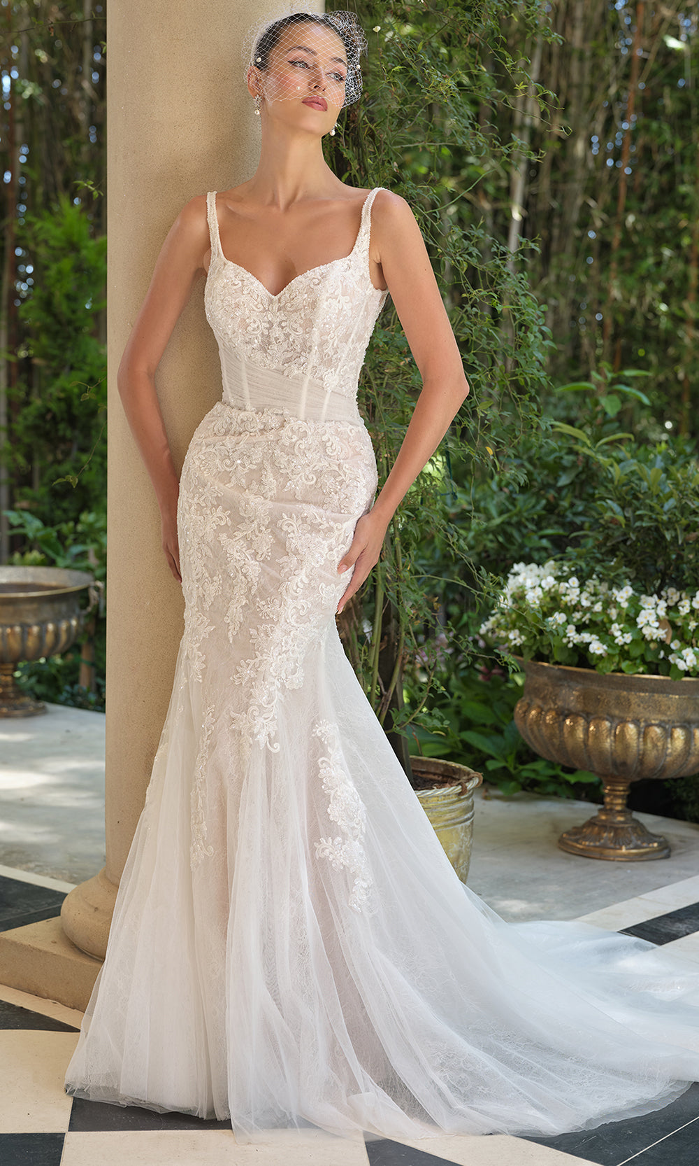 Andrea and Leo WL068 - Embroidered Lace Mermaid Wedding Dress - view 4