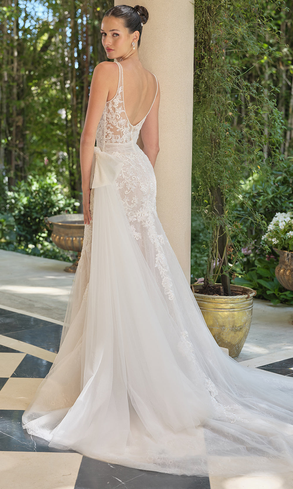 Andrea and Leo WL068 - Embroidered Lace Mermaid Wedding Dress - detail view