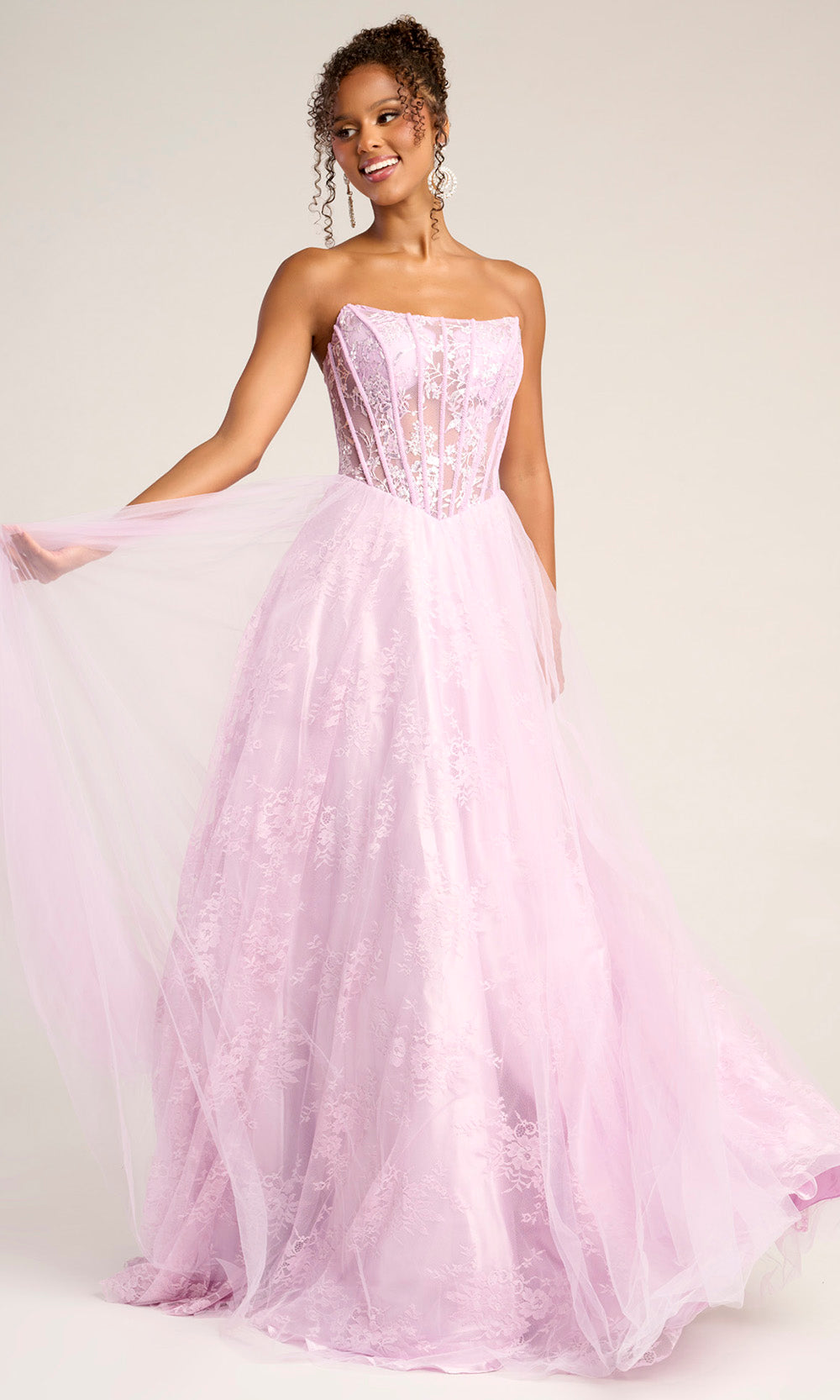 Portia and Scarlett XO023 - Scoop Neck Floral Lace Prom Dress - designer prom dress at Silhouette Dresses