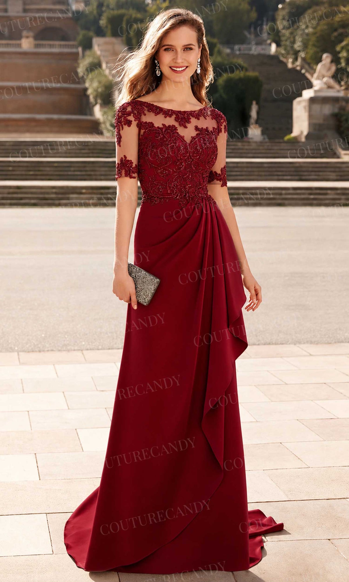 Alyce Paris 27477 - Illusion Bateau Embroidered Sheath Gown