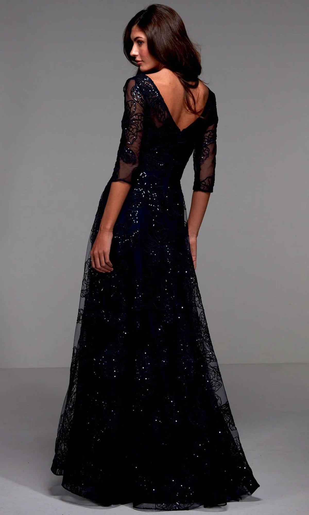 Alyce Paris 27494 - A-Line Formal Dress with Floral Embroidery