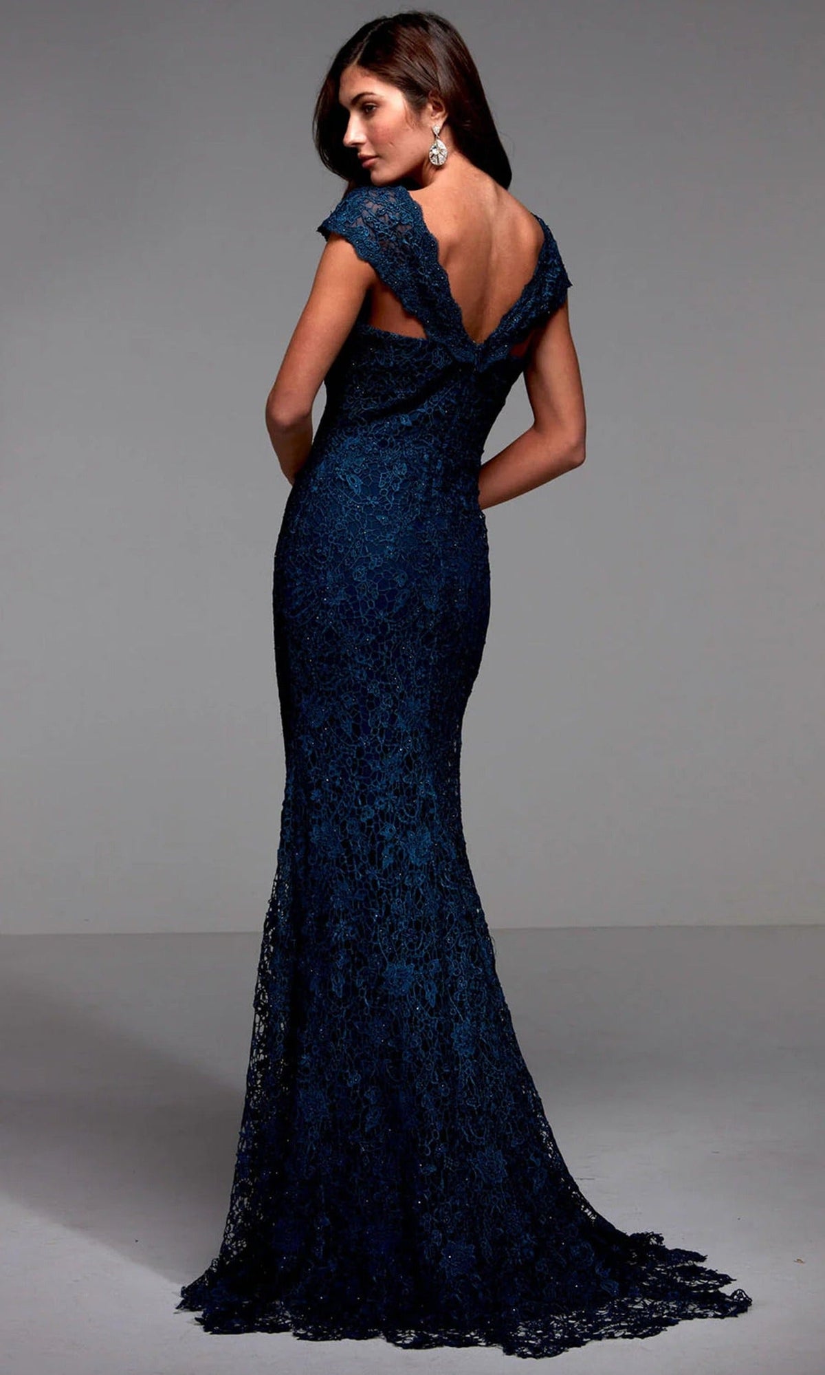 Alyce Paris 27496 - Strapless Floral Lace Fitted Gown