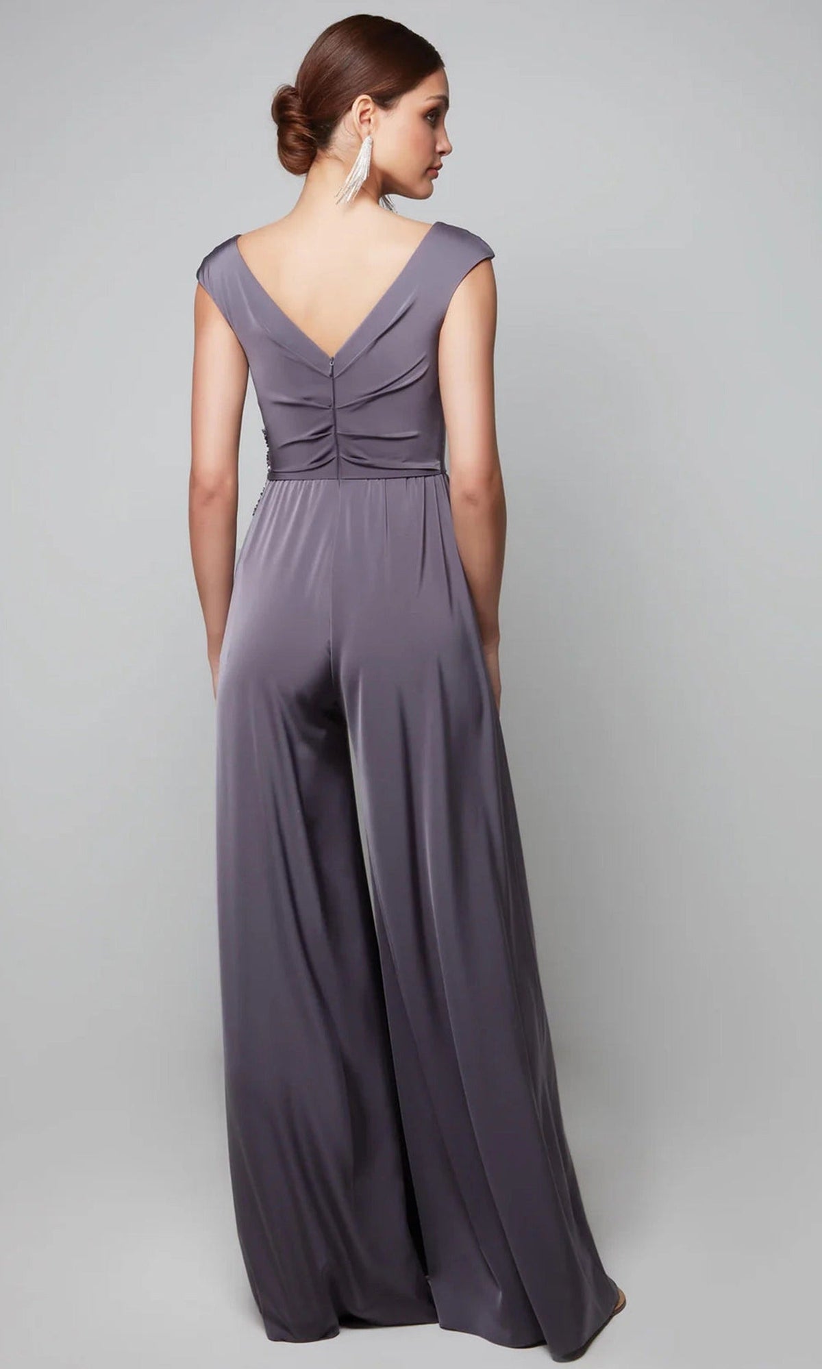 Alyce Paris 27559 - Embellished V-Neck Wide Leg Jumpsuit