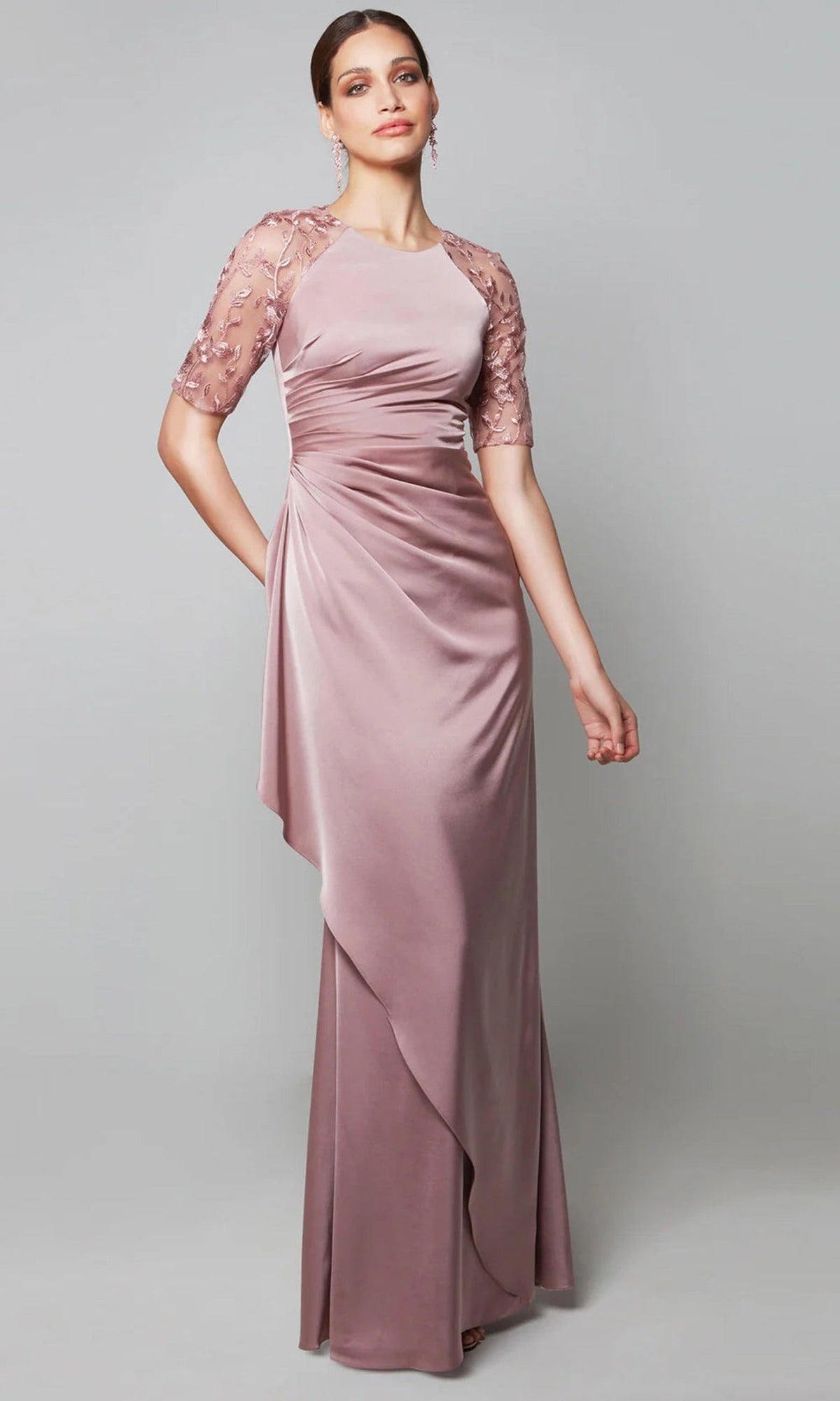 Alyce Paris 27601 - Sheer Embroidered Sleeve Formal Gown