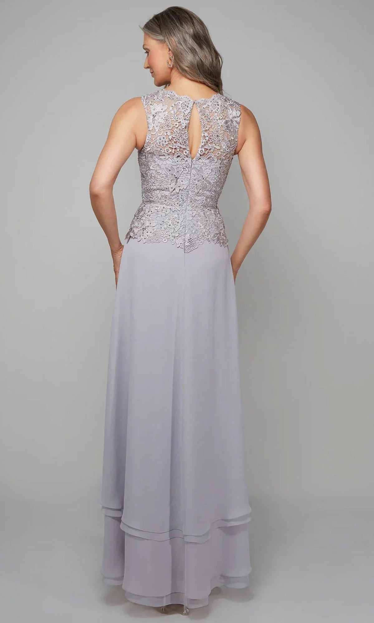 Alyce Paris 27608 - Lace Top High Low Chiffon Dress