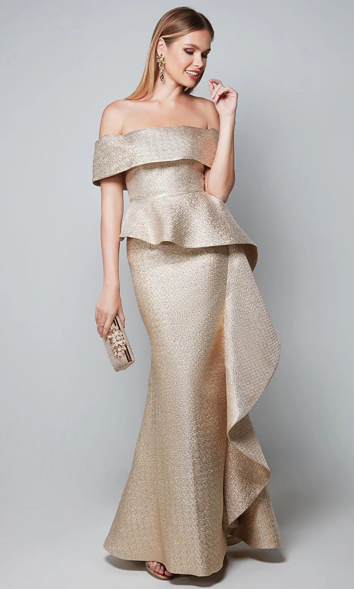 Alyce Paris 27612 - Peplum Off Shoulder Sheath Gown