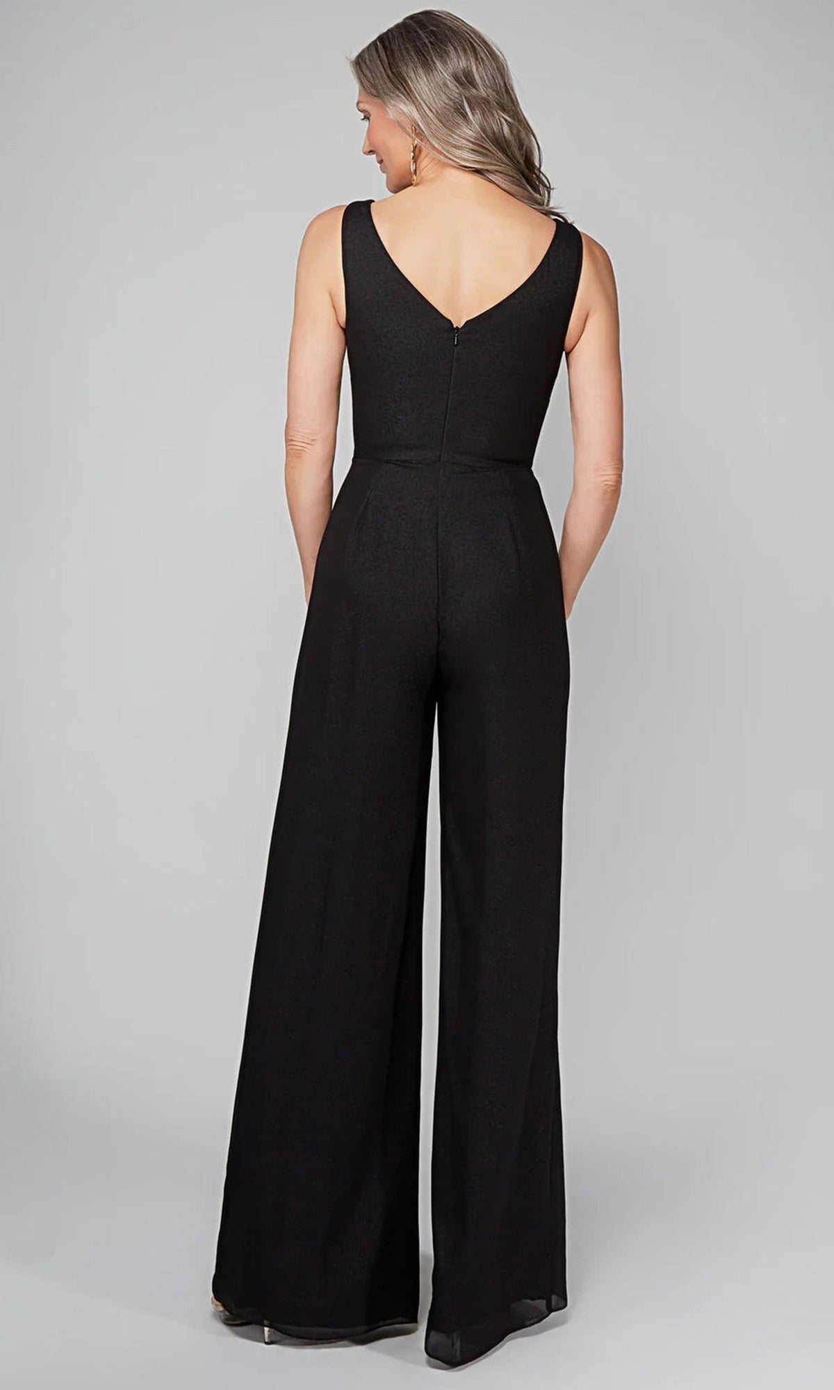 Alyce Paris 27633 - Chic Wide-Leg Pants Set with Overlay Top