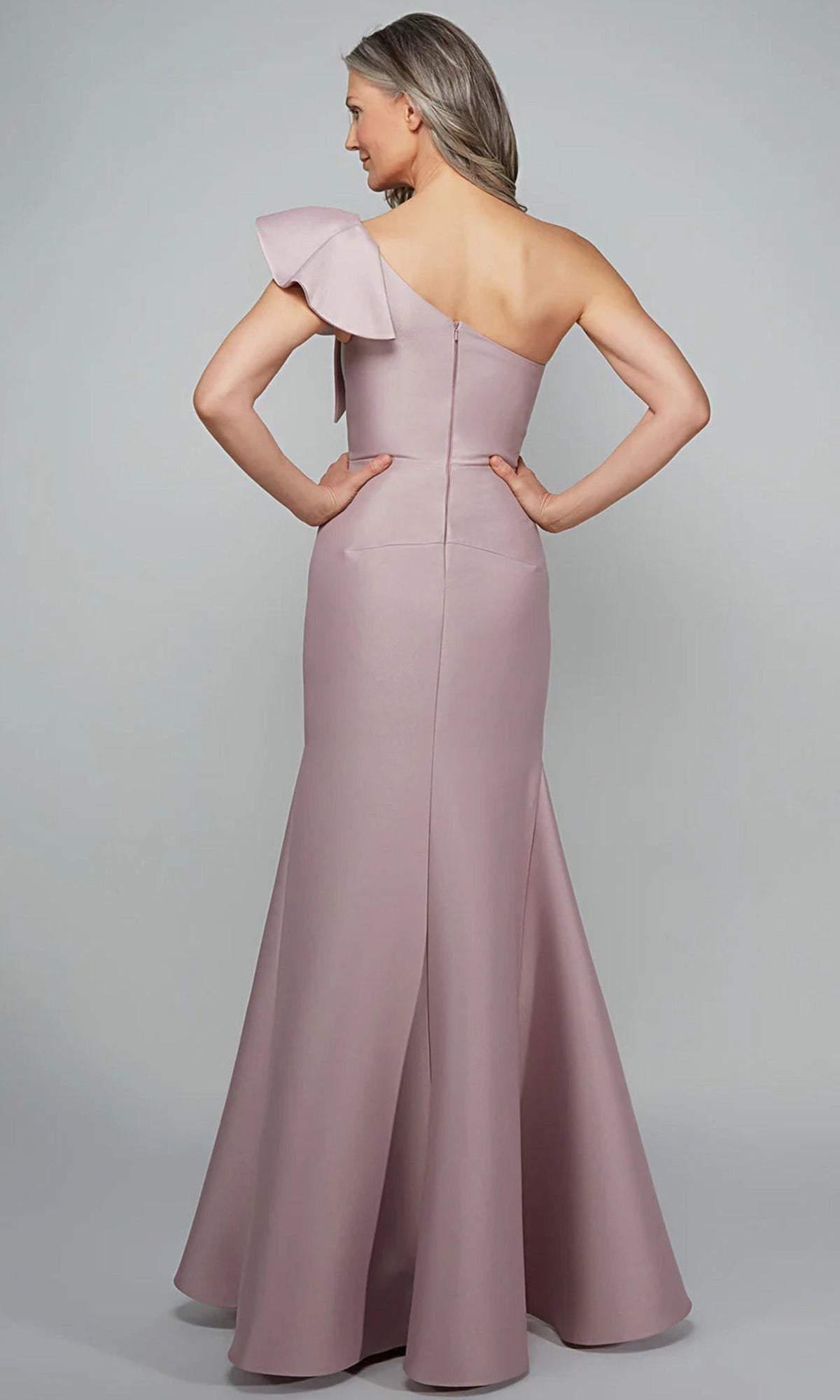 Alyce Paris 27641 - Asymmetric Mikado Gown with Shoulder Ruffle