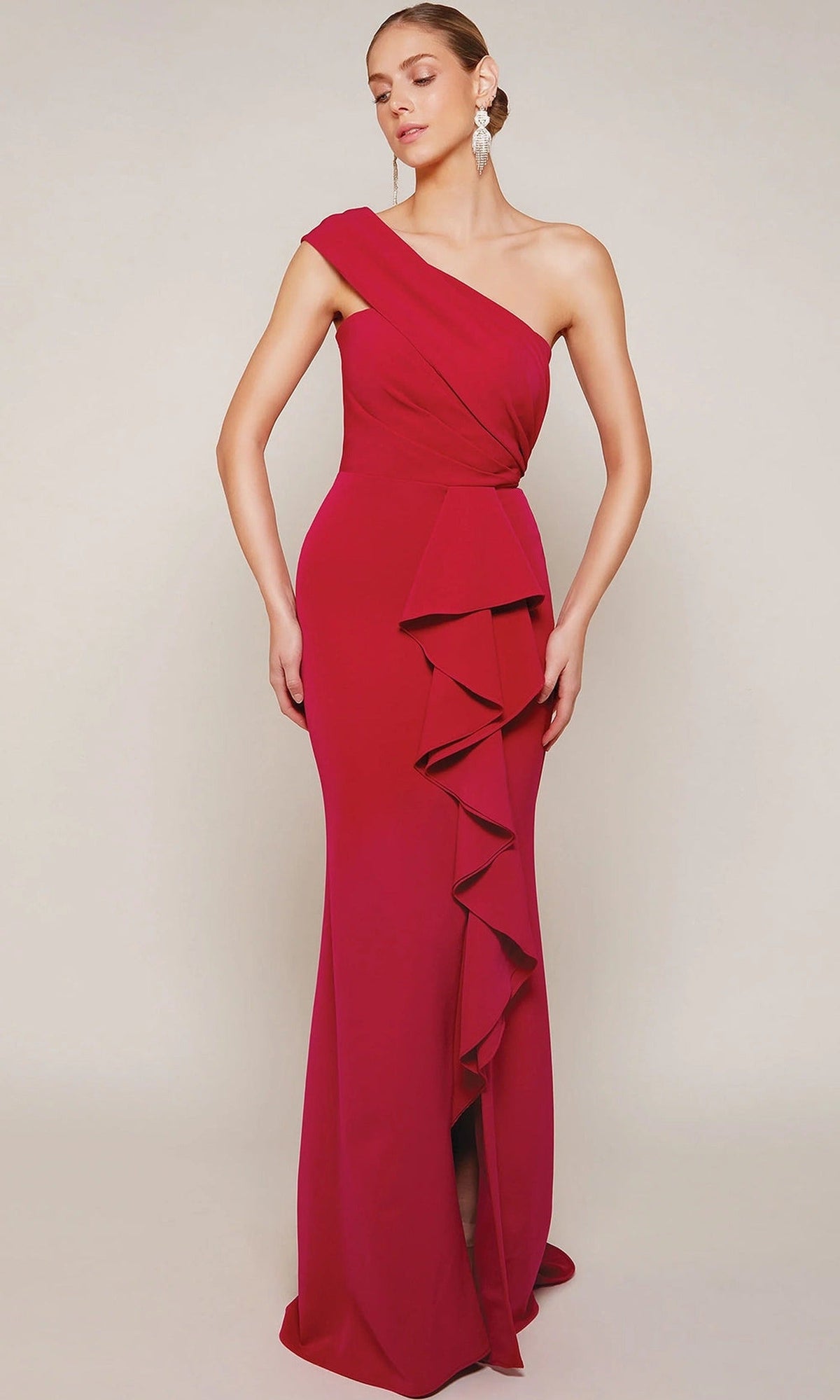 Alyce Paris 27646 - Ruffle One Shoulder Fitted Gown