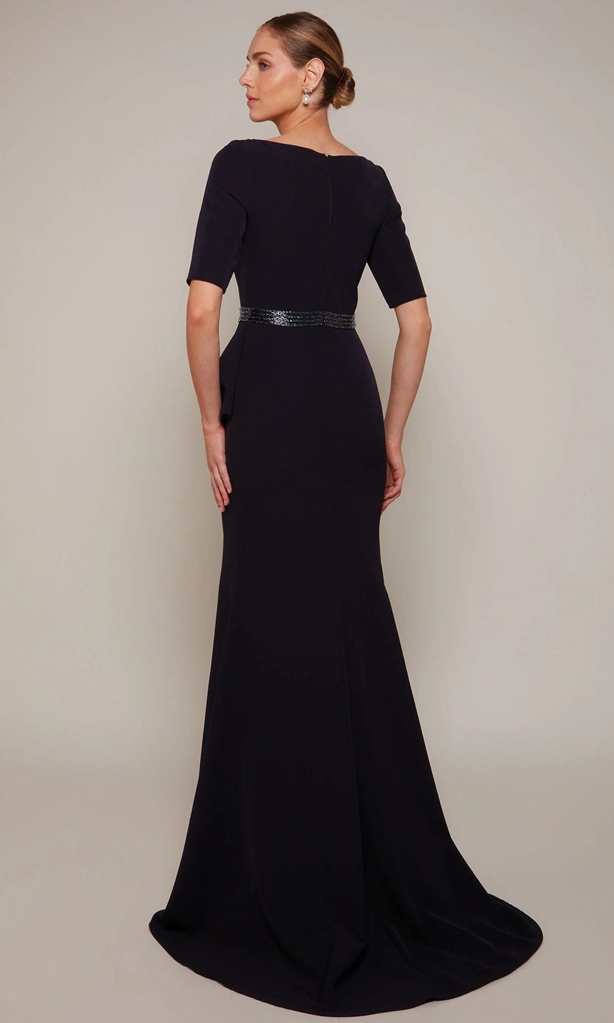 Alyce Paris 27679 - Beaded Belt Peplum Sheath Dress