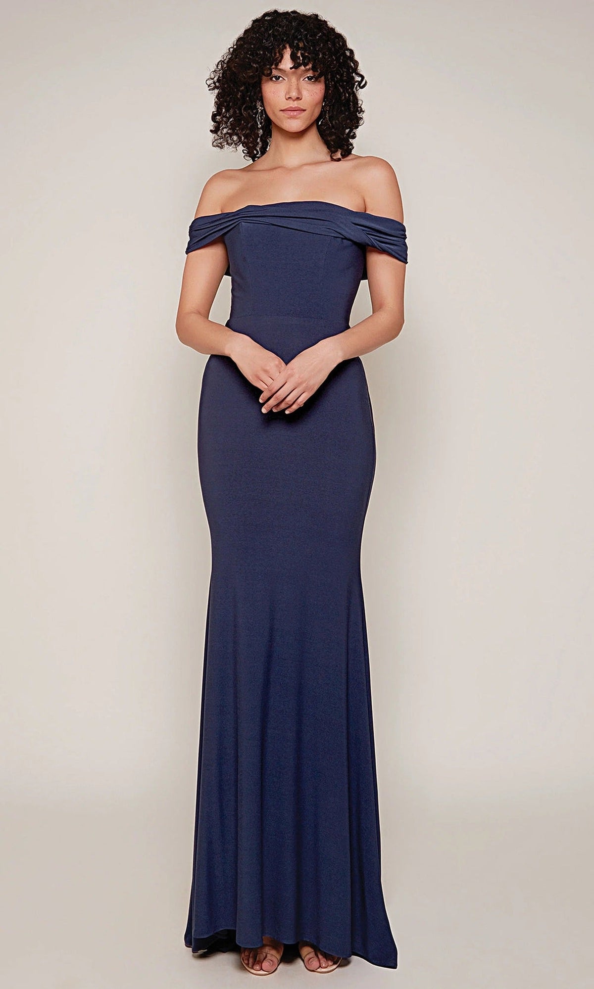 Alyce Paris 27680 - Ruched Off Shoulder Jersey Dress
