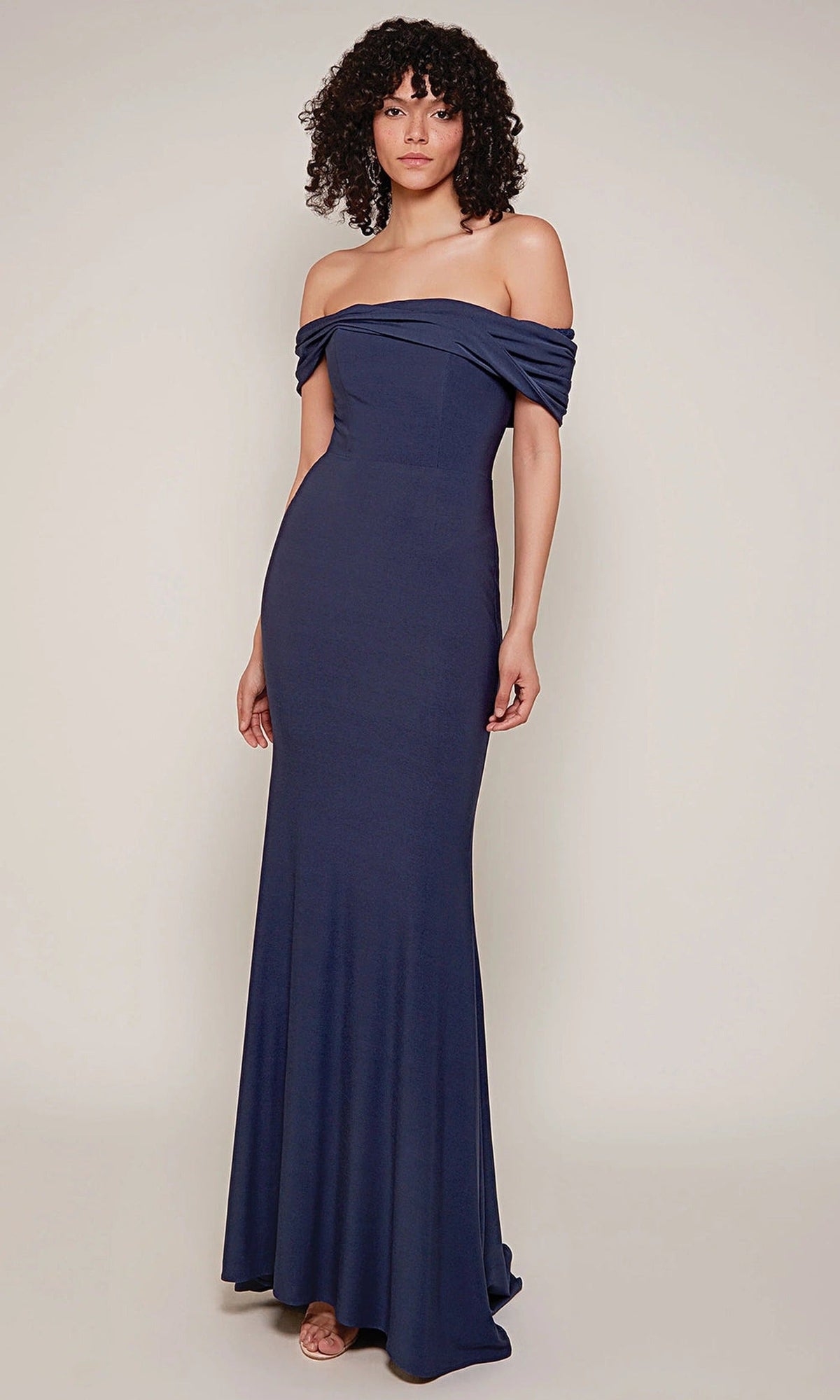 Alyce Paris 27680 - Ruched Off Shoulder Jersey Dress