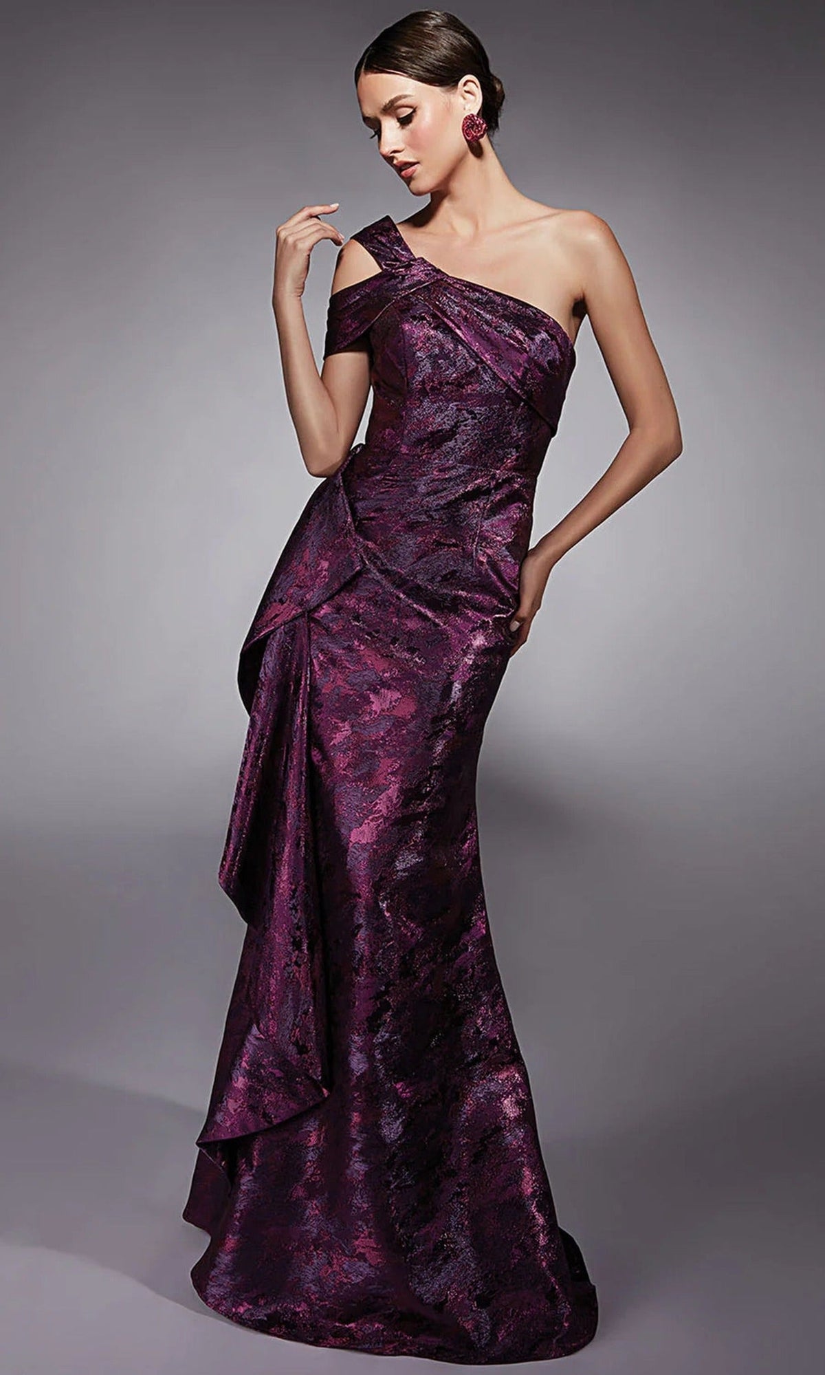 Alyce Paris 27701 - Cold Shoulder Side Ruffle Formal Dress