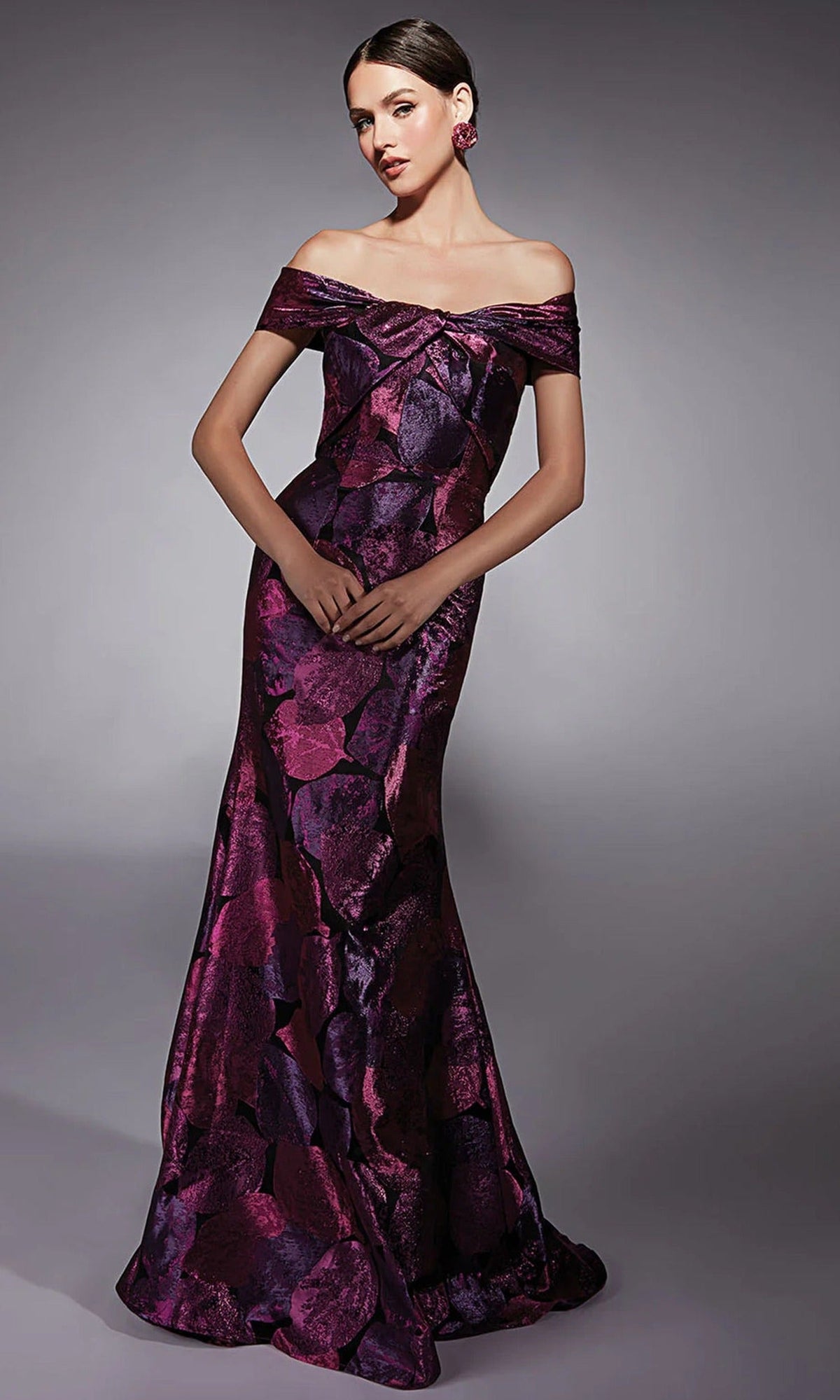 Alyce Paris 27702 - Jacquard Off Shoulder Mermaid Gown