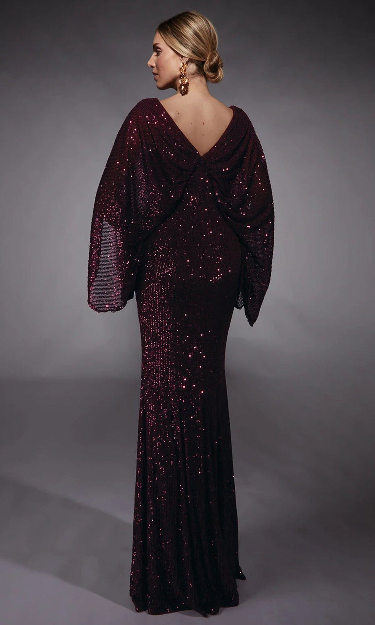 Alyce Paris 27703 - Sequined Cape Sleeve Formal Gown